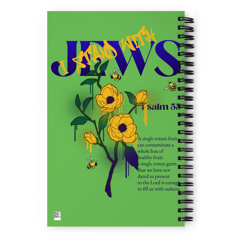 I Stand With Jews | Flower Christian Bible Verse | Spiral Notebook