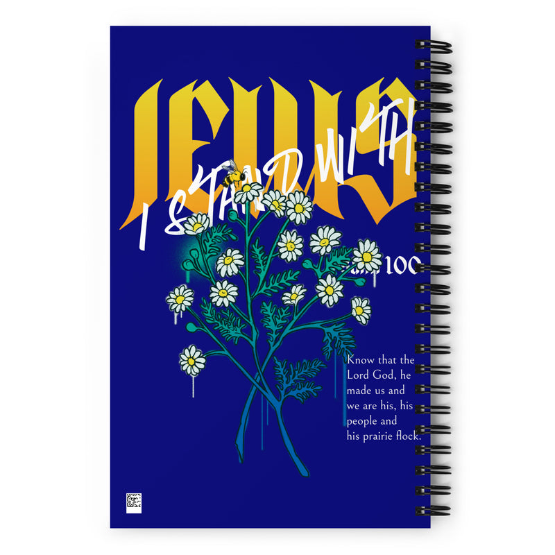 I Stand With Jews | Flower Christian Bible Verse | Spiral Notebook