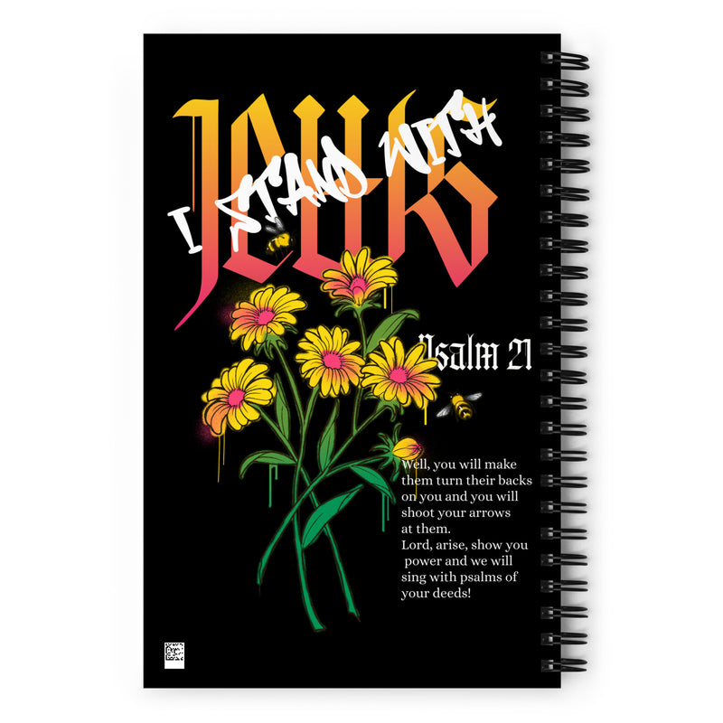 I Stand With Jews | Flower Christian Bible Verse | Spiral Notebook