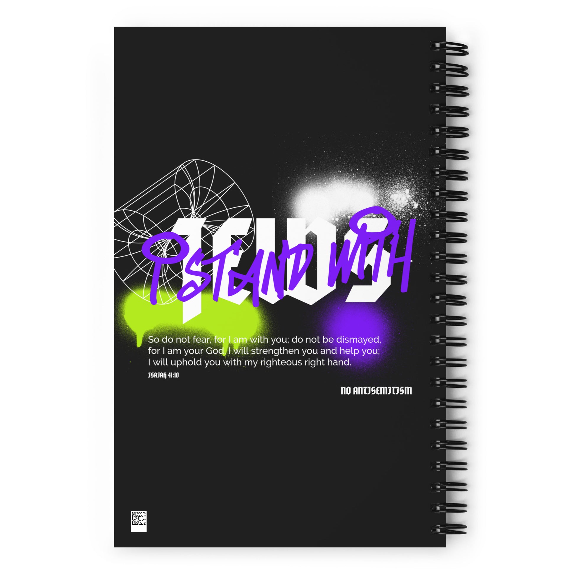 I Stand With Jews Graffiti Bible Verse | Spiral Notebook