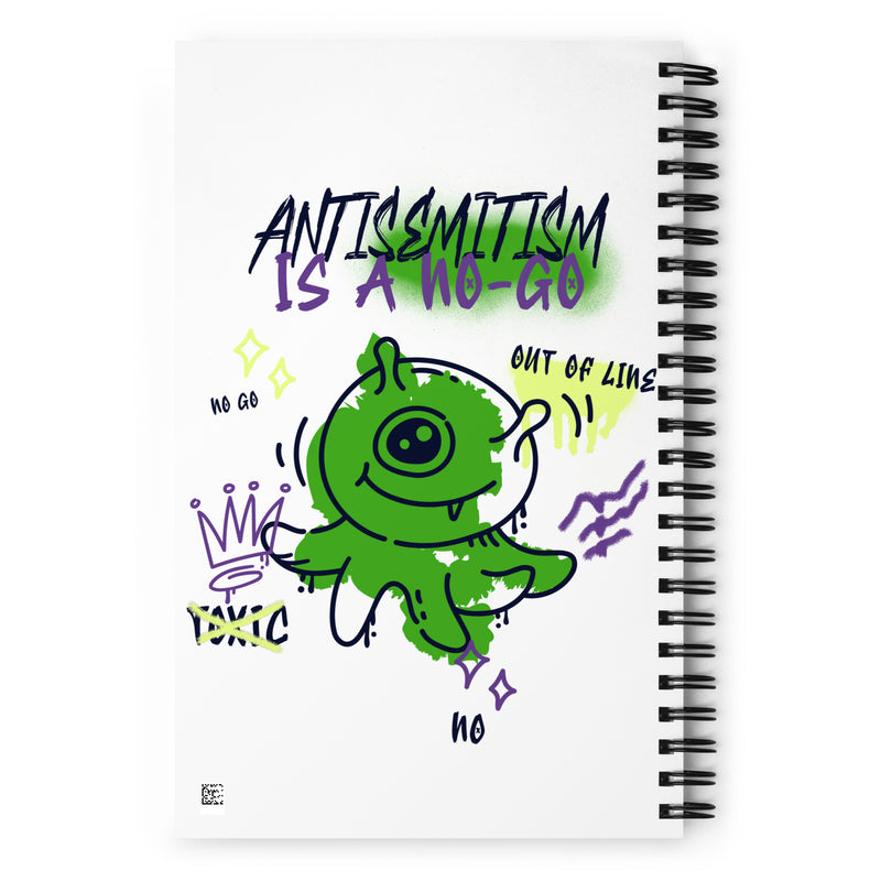 No Go Graffiti Doodle | Antisemitism | Spiral Notebook