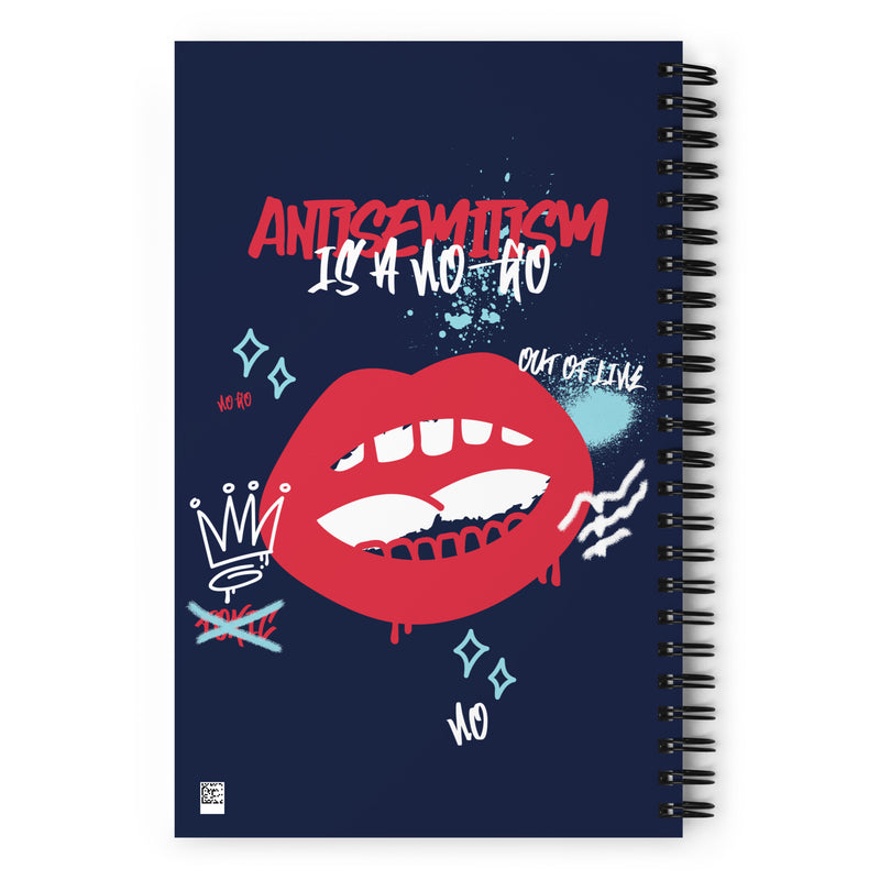 No Go Graffiti Doodle | Antisemitism | Spiral Notebook