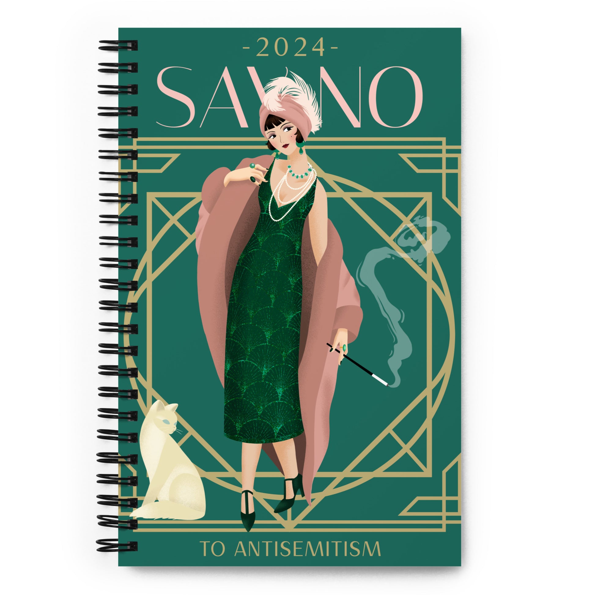 Art Deco Love Story | No Antisemitism | Spiral Notebook