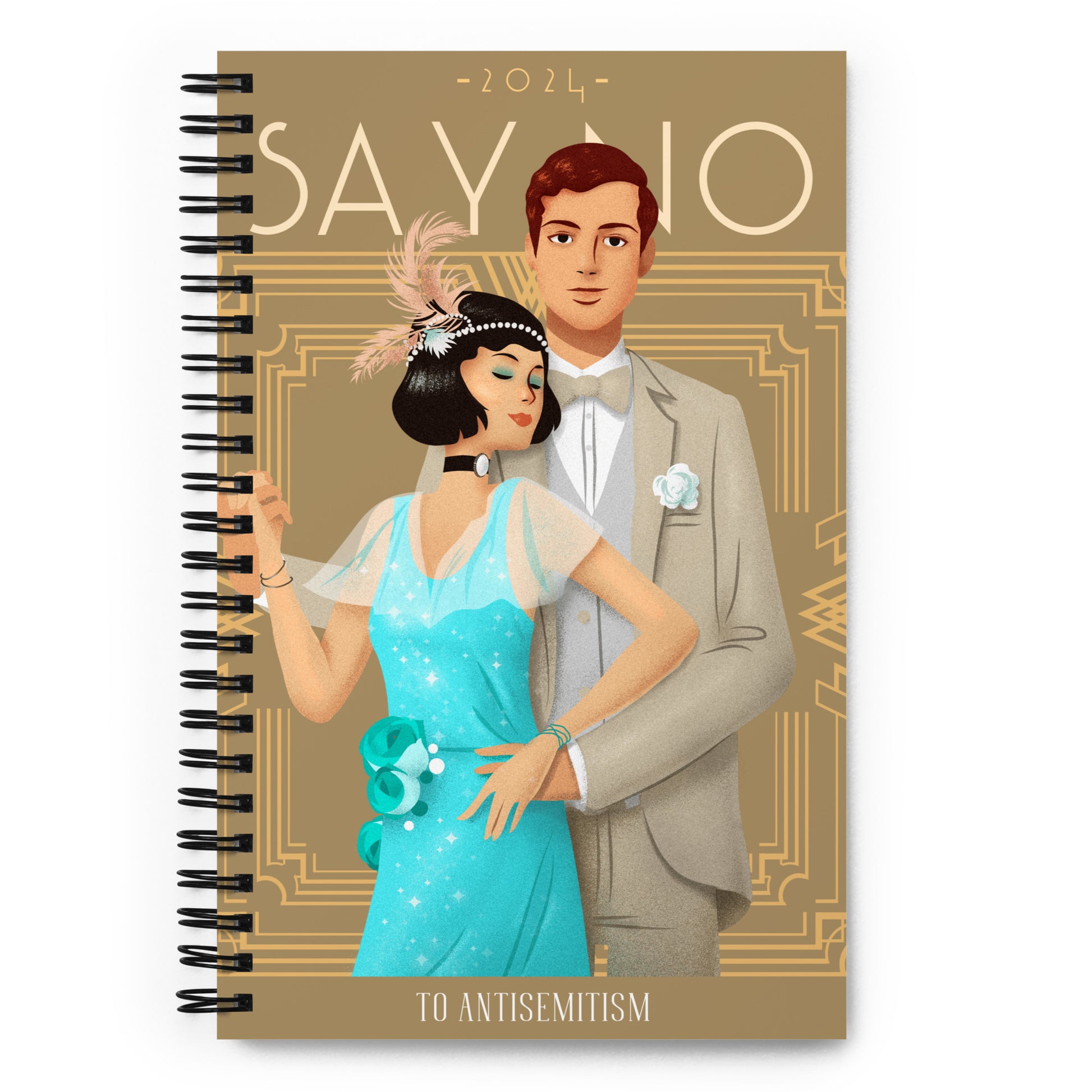 Art Deco Love Story | No Antisemitism | Spiral Notebook