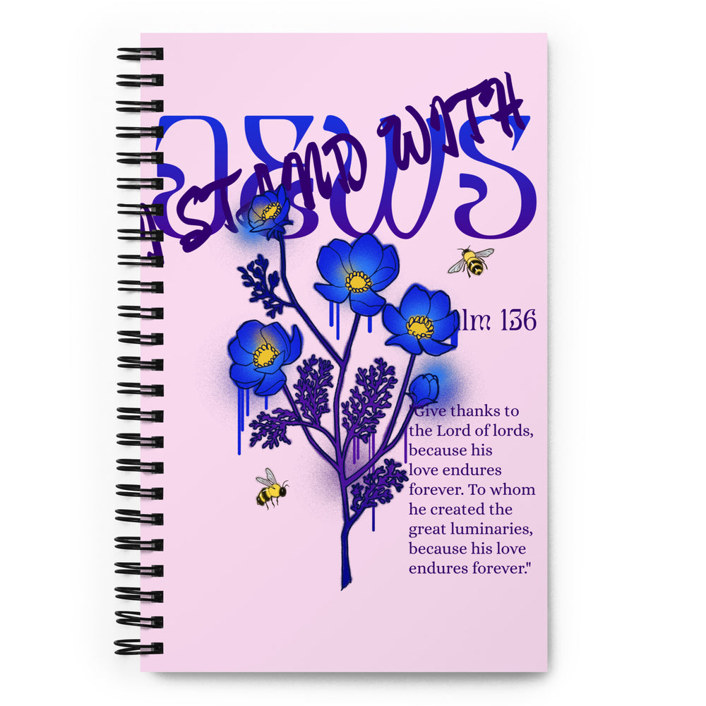 I Stand With Jews | Flower Christian Bible Verse | Spiral Notebook