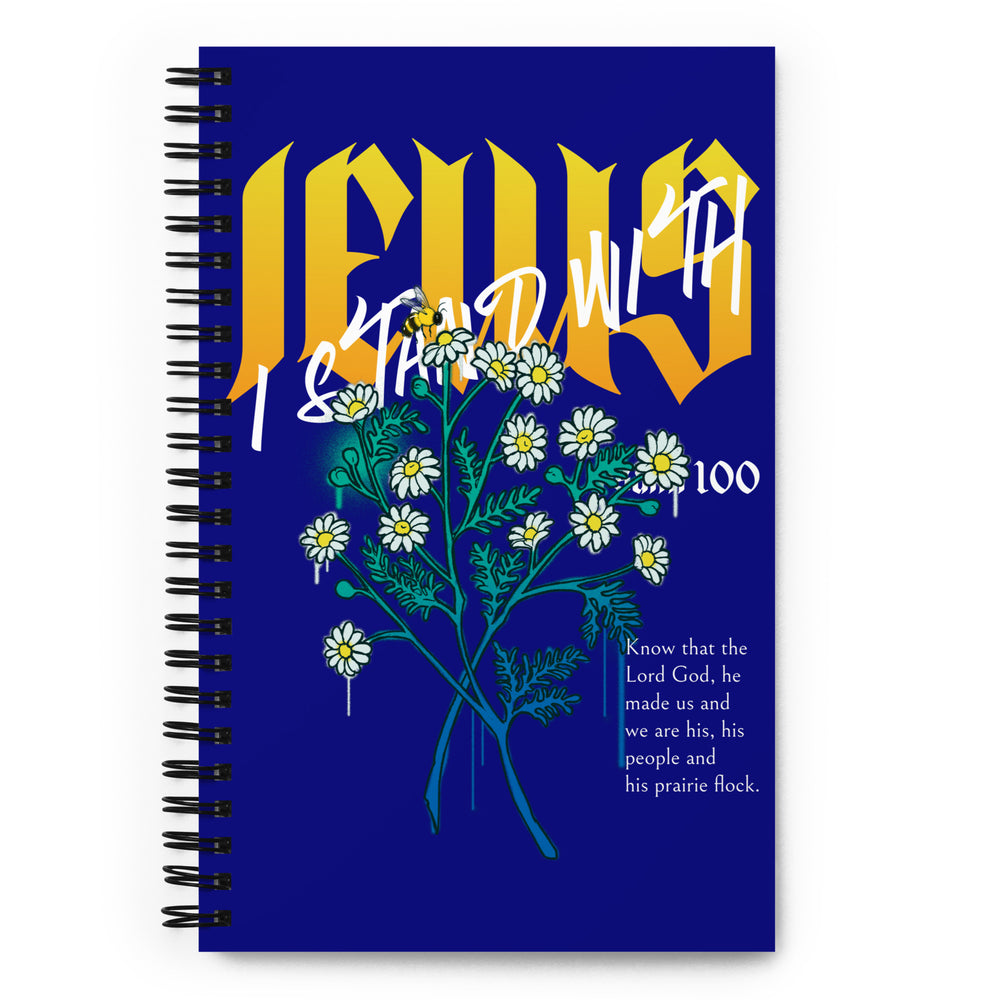 I Stand With Jews | Flower Christian Bible Verse | Spiral Notebook