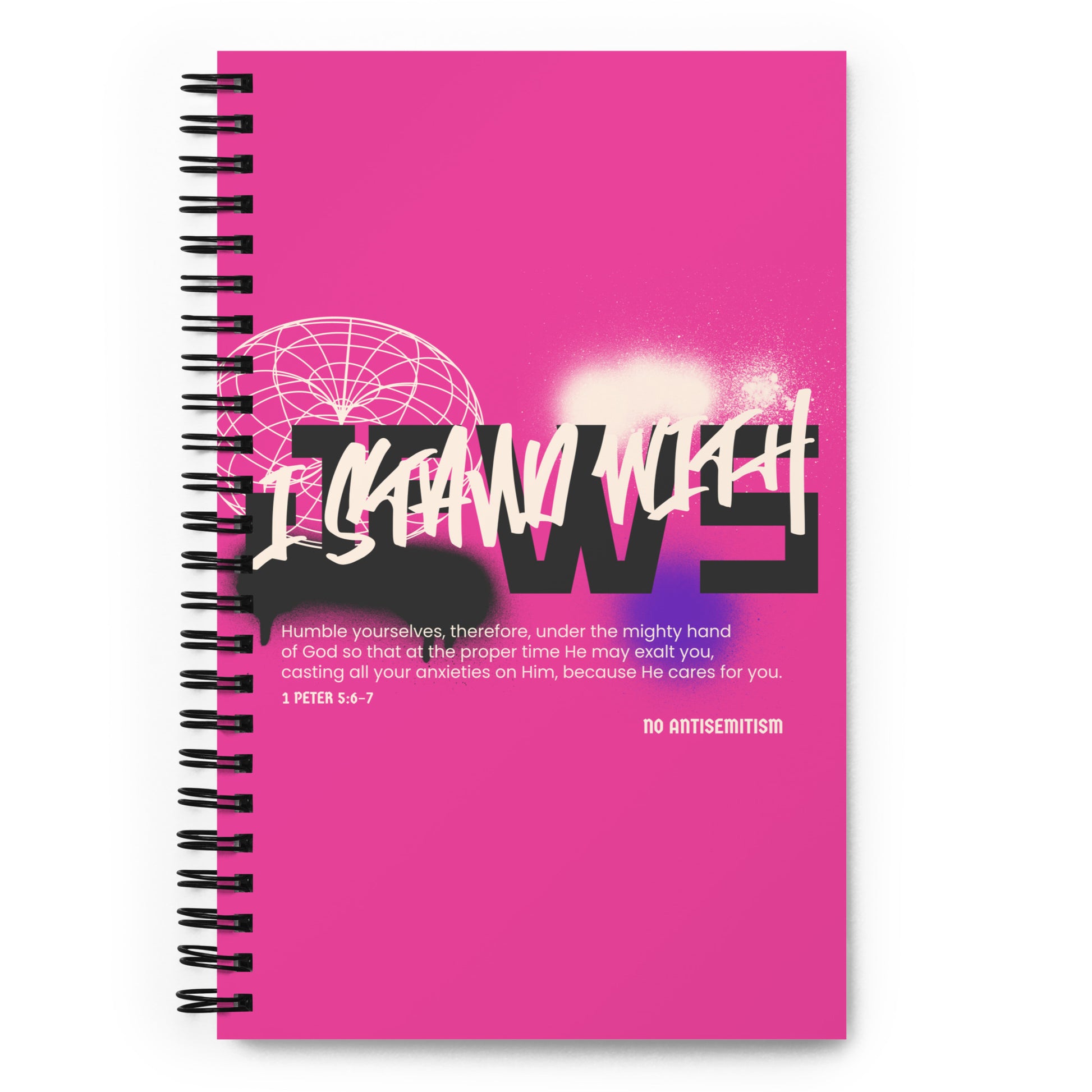 I Stand With Jews Graffiti Bible Verse | Spiral Notebook