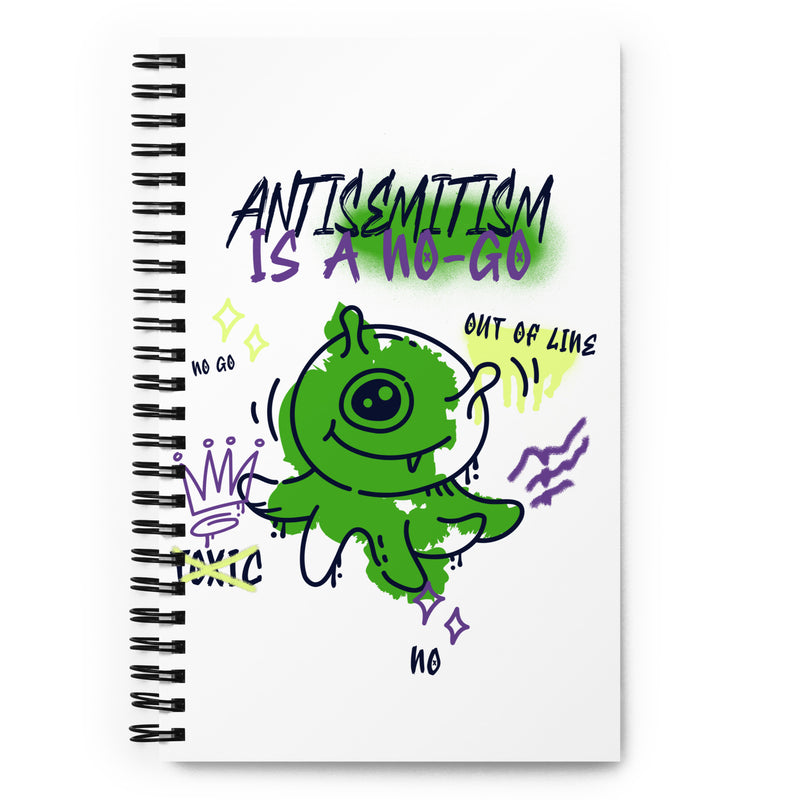 No Go Graffiti Doodle | Antisemitism | Spiral Notebook