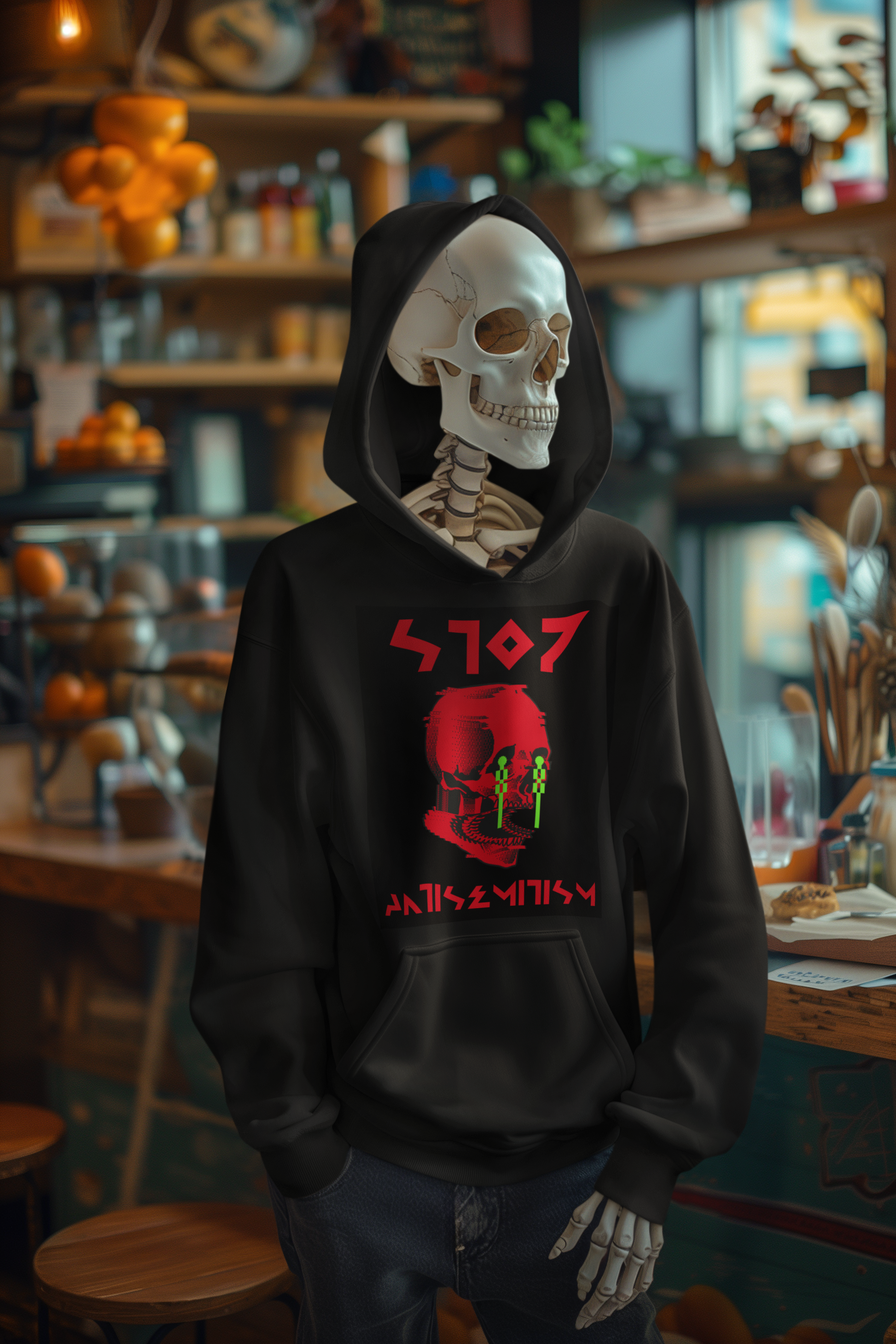 Red Fight | Antisemitism | Unisex Hoodie Jouparty