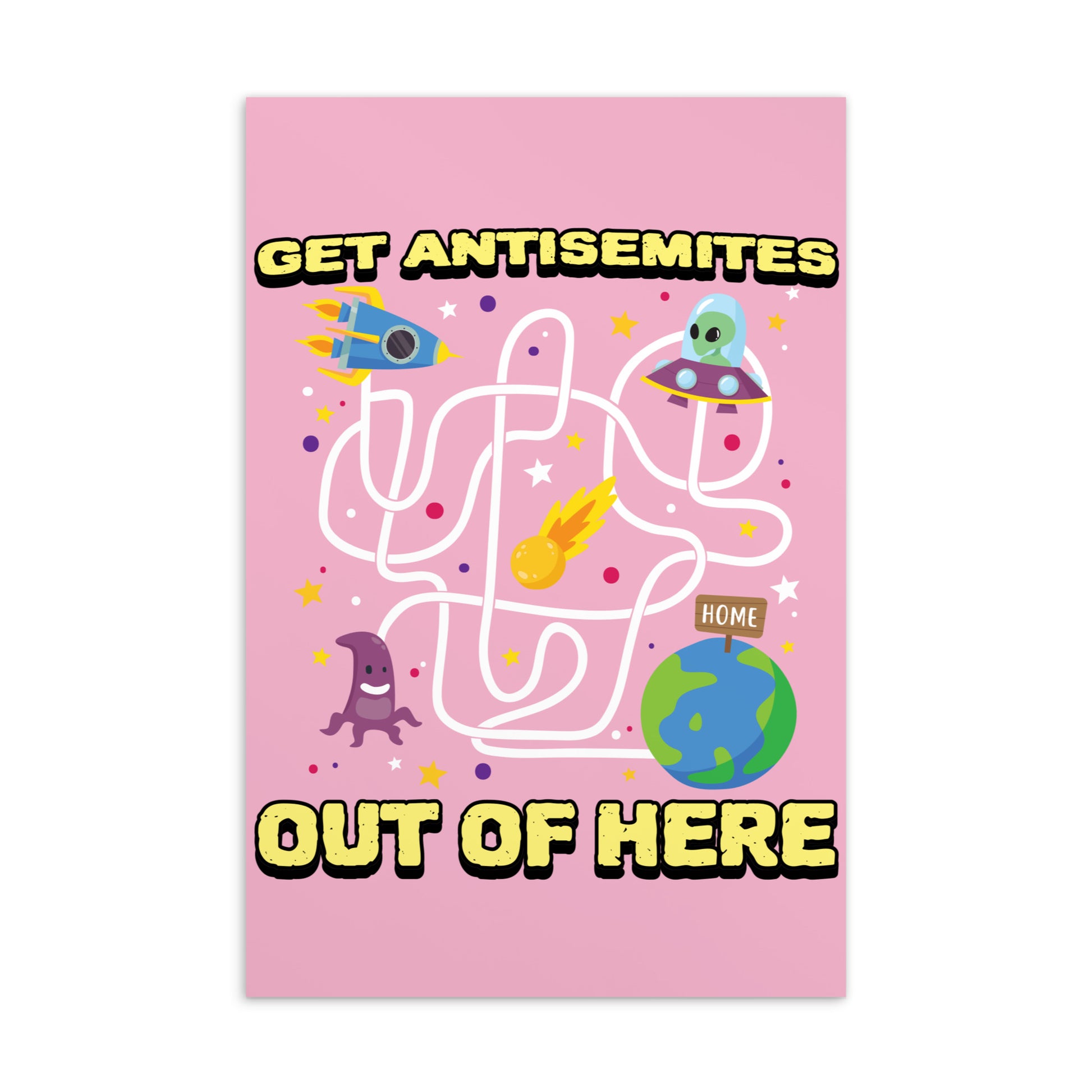 Get Alien Out | Pink Edition | Standard Postcard Jouparty
