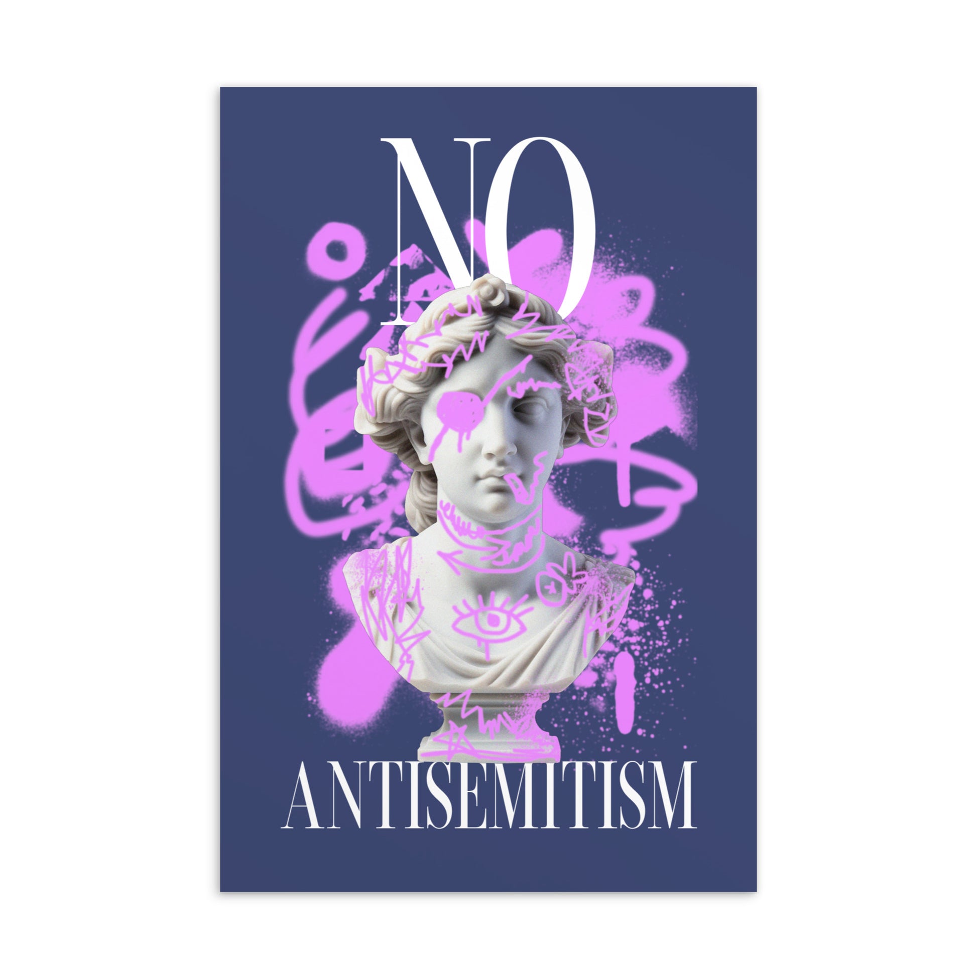 Graffiti Statue Anthem | No Antisemitism | Standard Postcard
