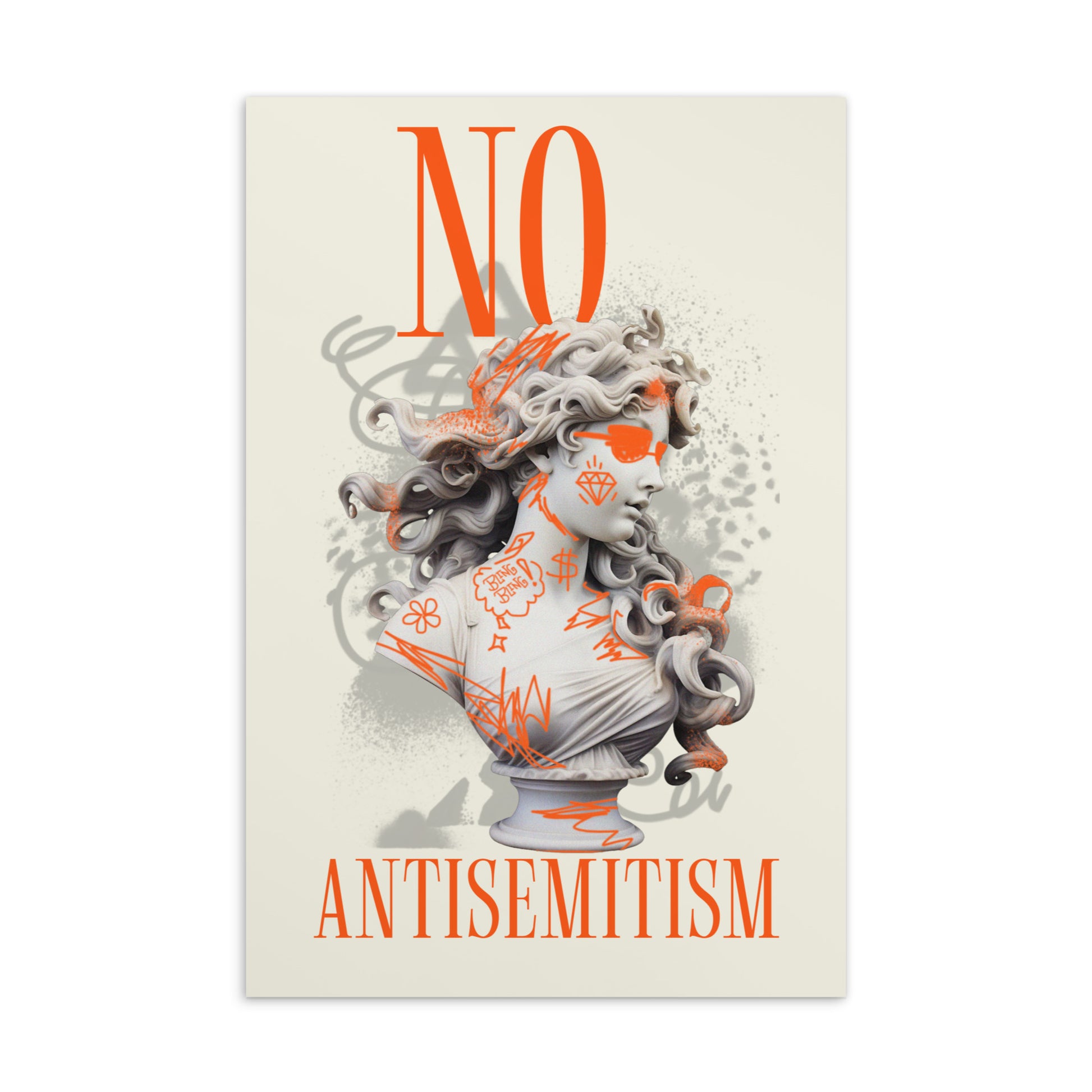 Graffiti Statue Anthem | No Antisemitism | Standard Postcard