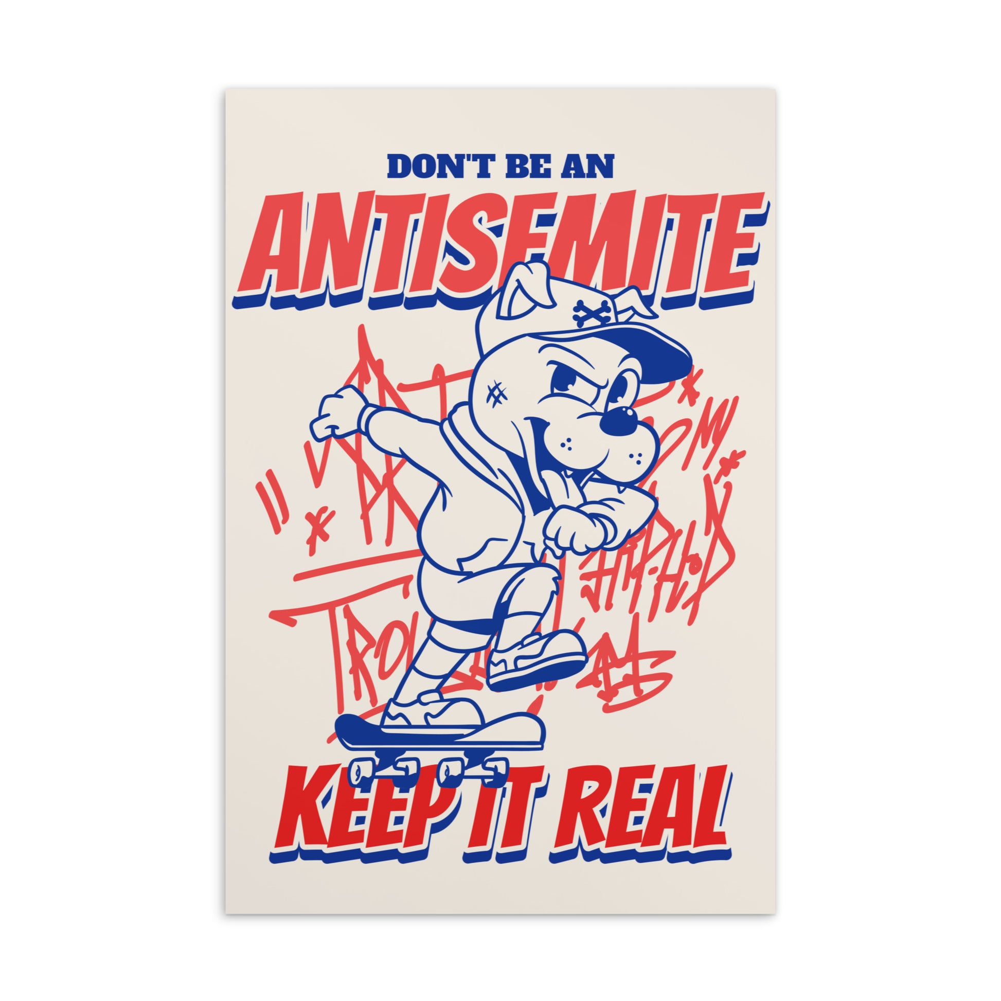 Streetart Graffiti Cartoon | Antisemitism | Standard Postcard