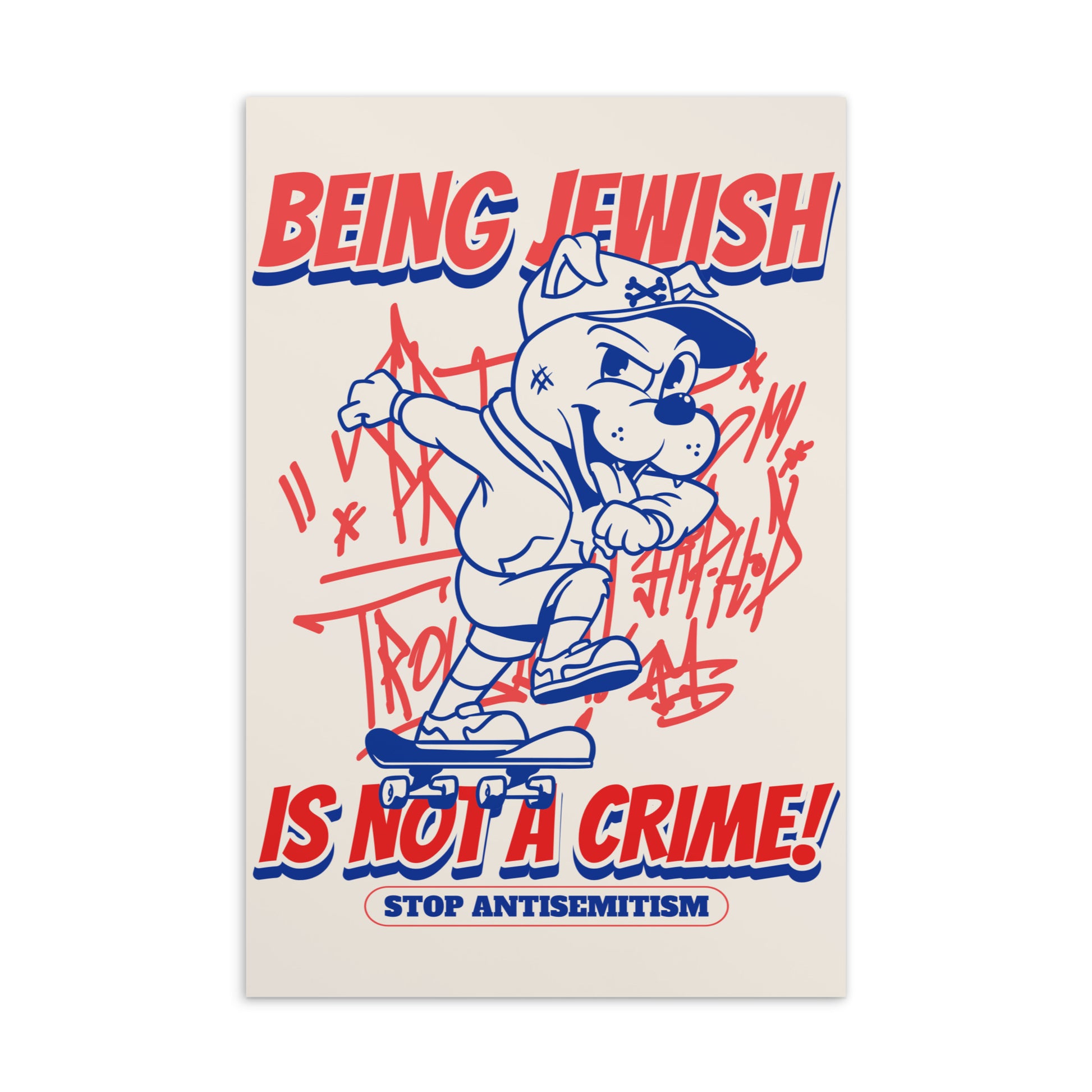Streetart Graffiti Cartoon | Antisemitism | Standard Postcard