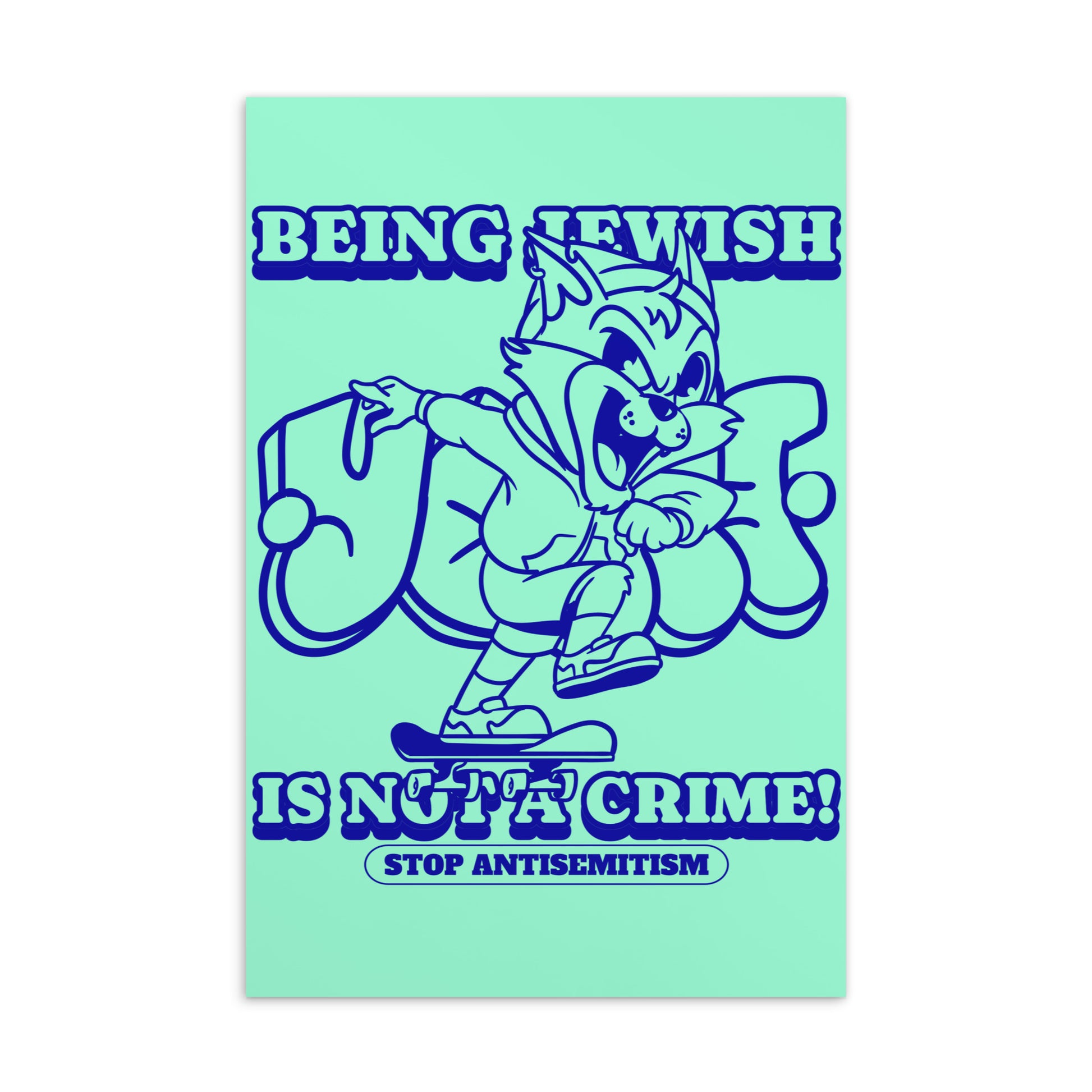 Streetart Graffiti Cartoon | Antisemitism | Standard Postcard
