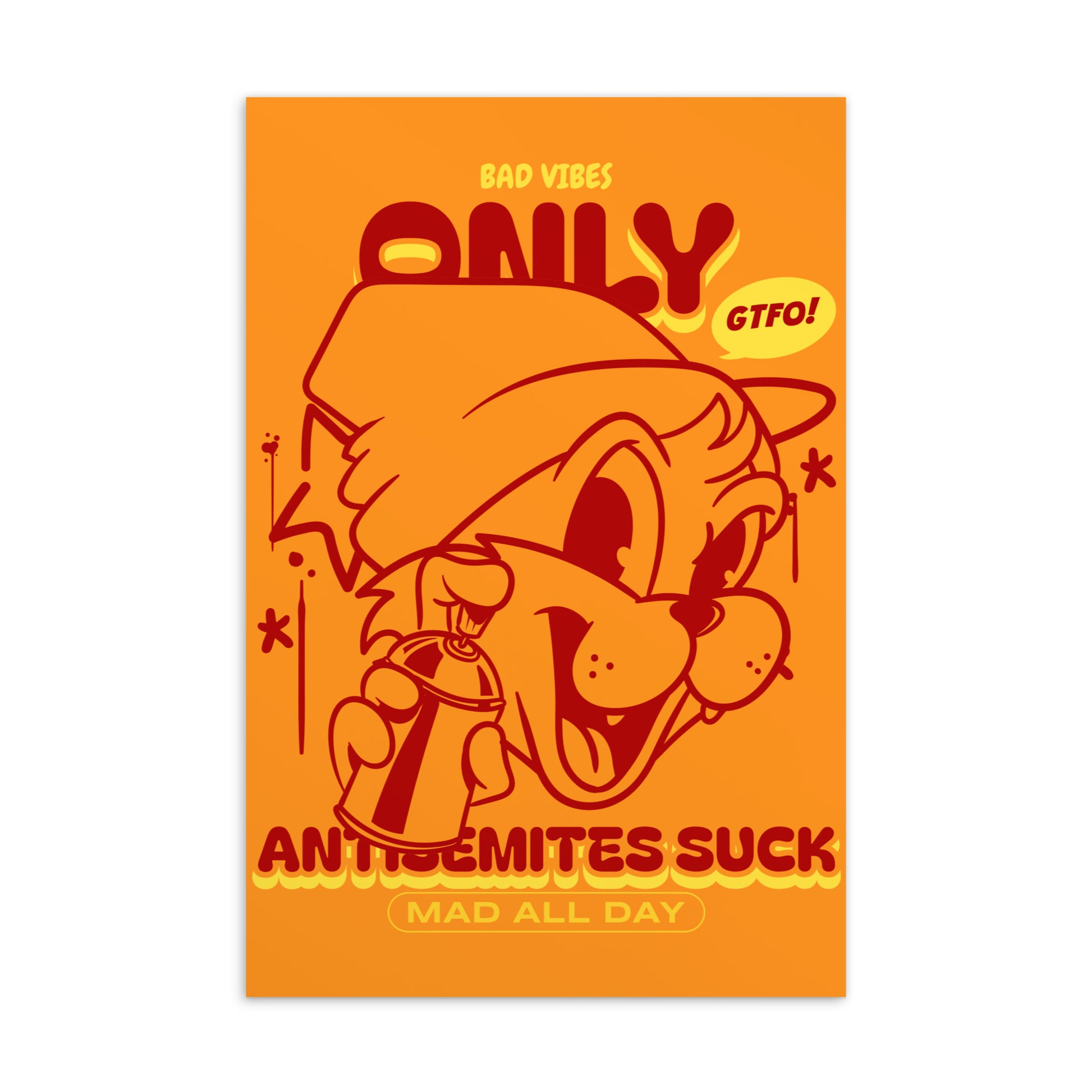 Streetart Graffiti Cartoon | Antisemitism | Standard Postcard