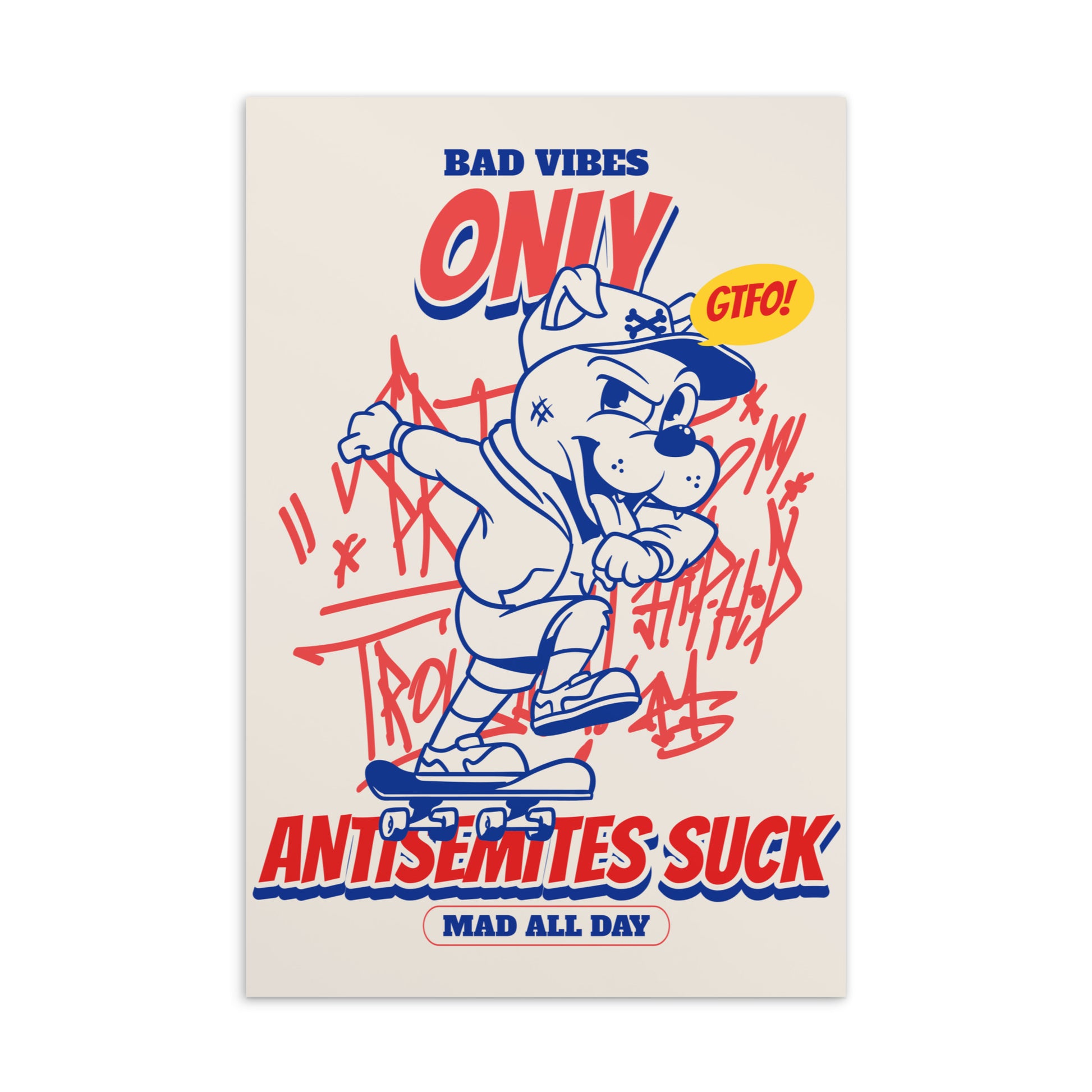 Streetart Graffiti Cartoon | Antisemitism | Standard Postcard