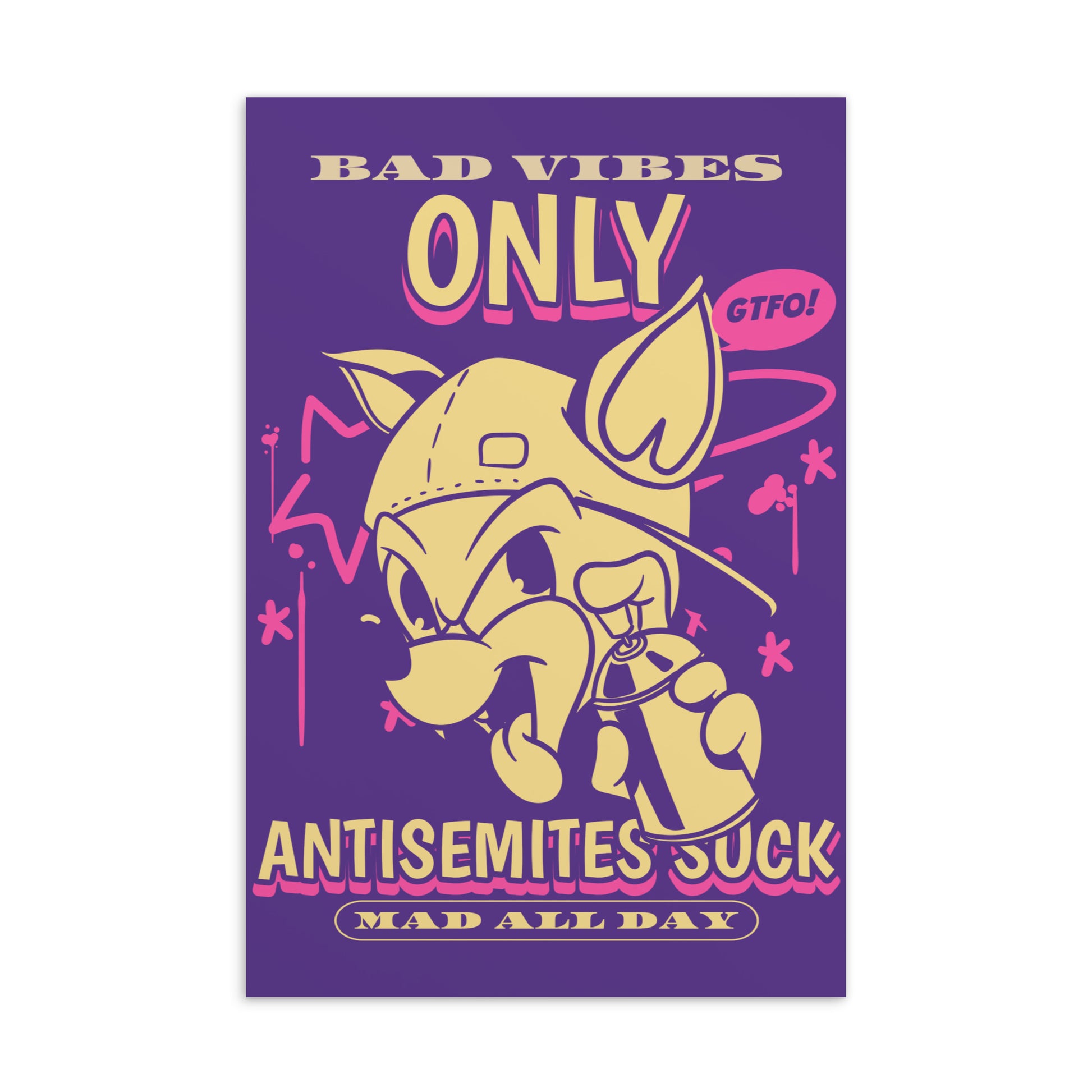 Streetart Graffiti Cartoon | Antisemitism | Standard Postcard