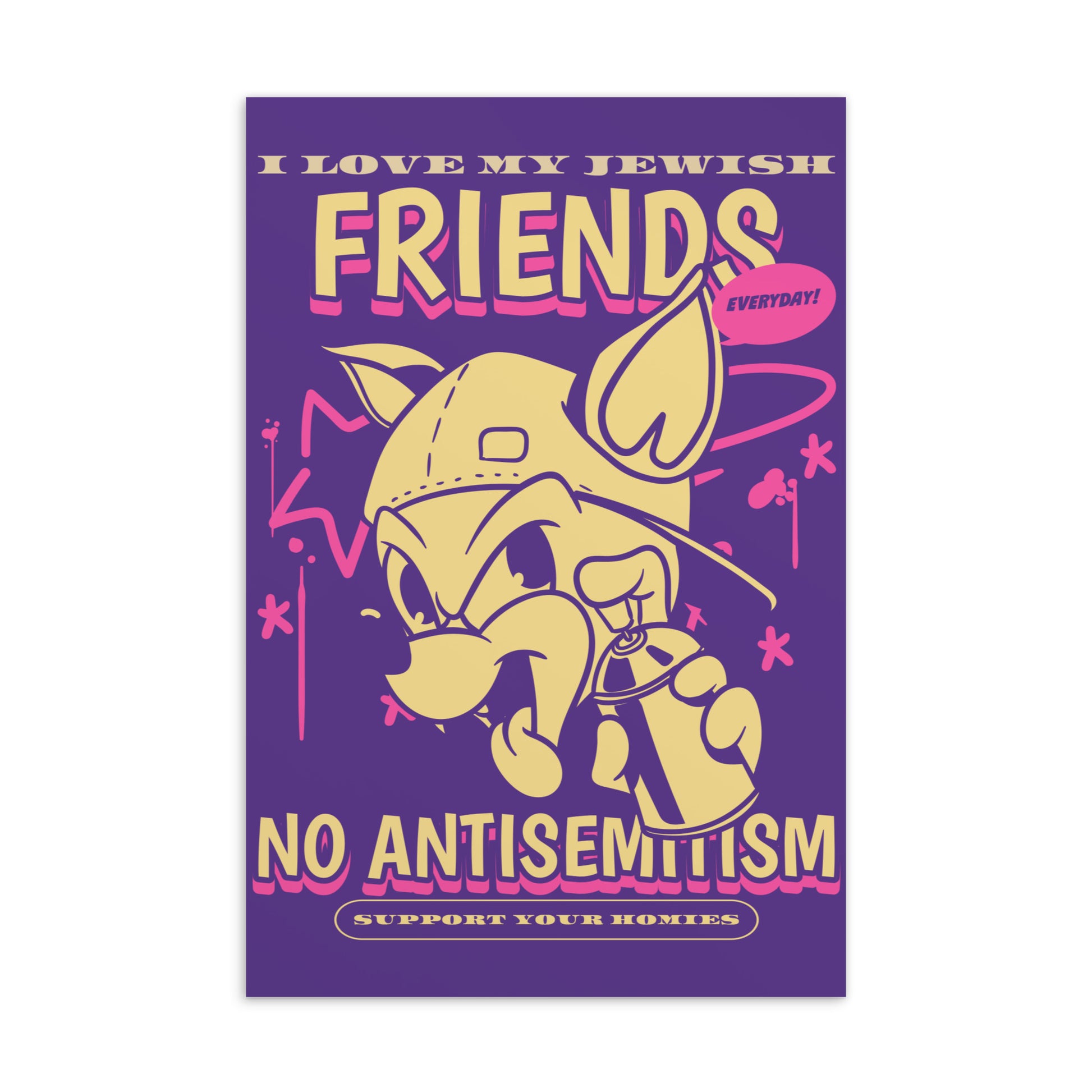 Streetart Graffiti Cartoon | Antisemitism | Standard Postcard