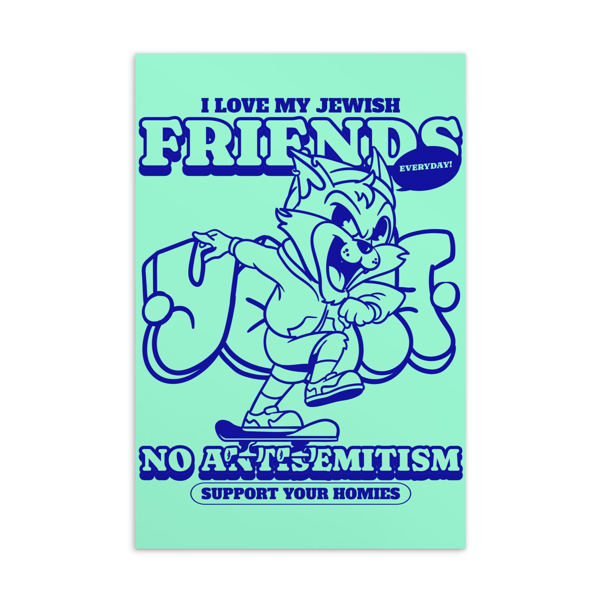 Streetart Graffiti Cartoon | Antisemitism | Standard Postcard