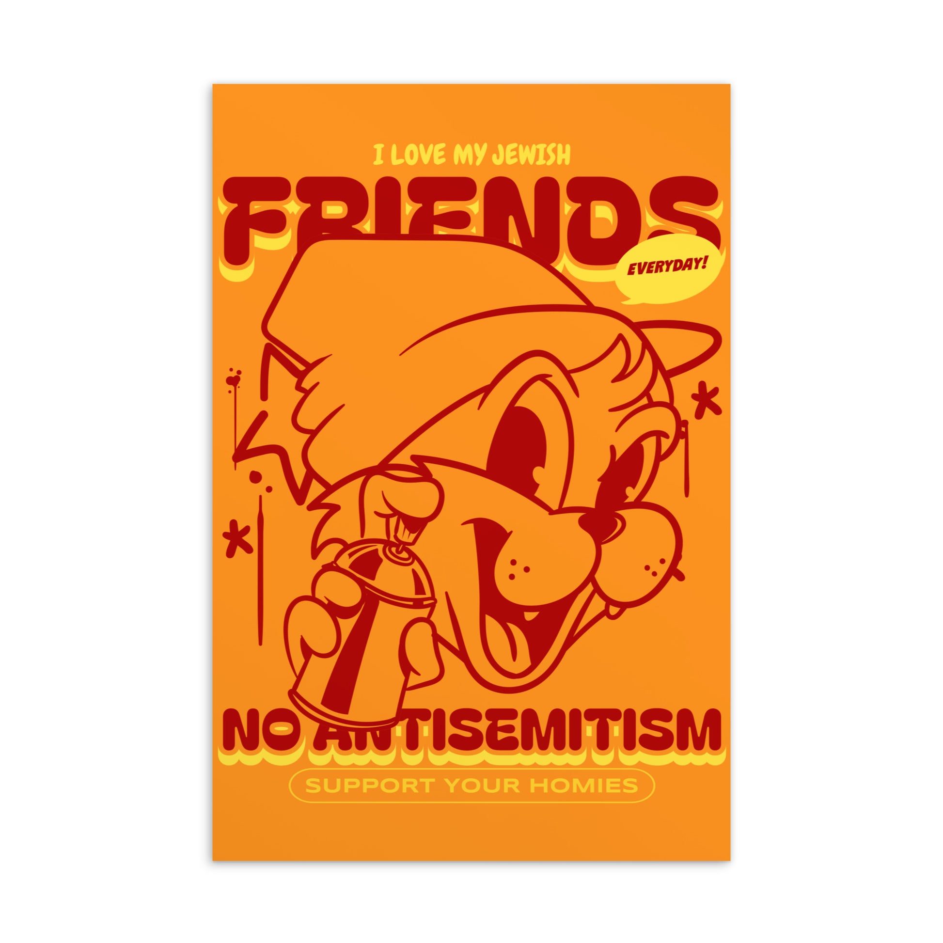 Streetart Graffiti Cartoon | Antisemitism | Standard Postcard