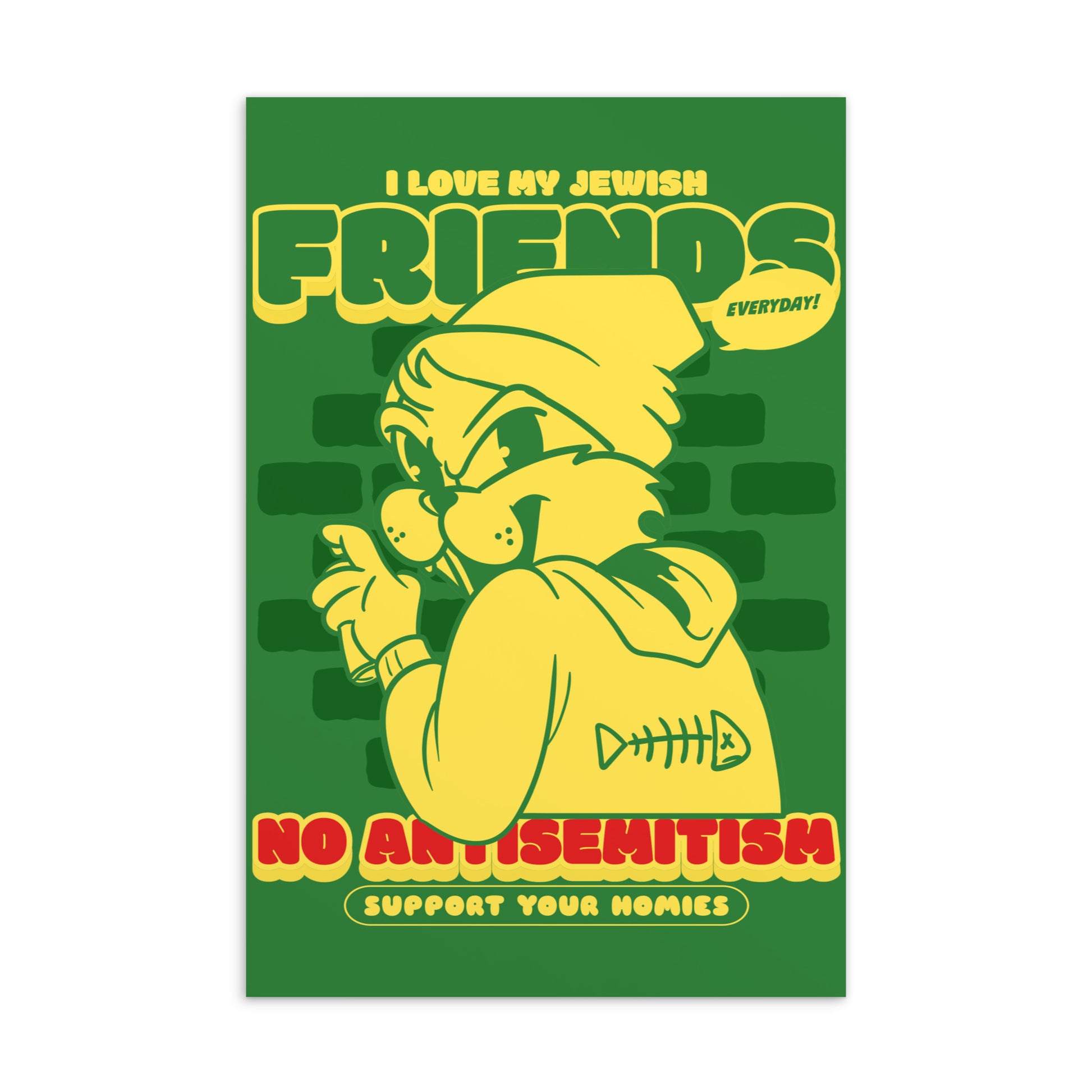 Streetart Graffiti Cartoon | Antisemitism | Standard Postcard
