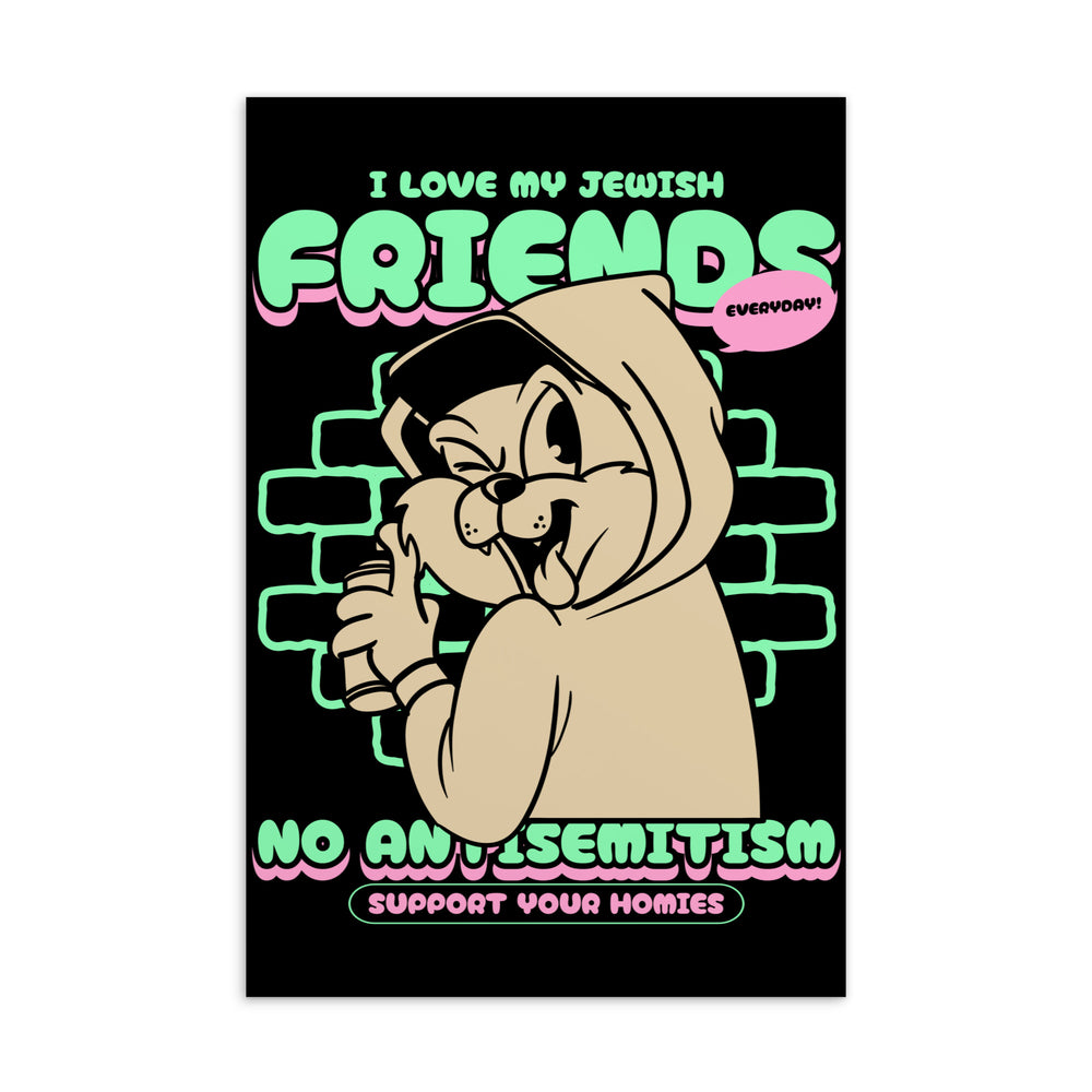 Streetart Graffiti Cartoon | Antisemitism | Standard Postcard