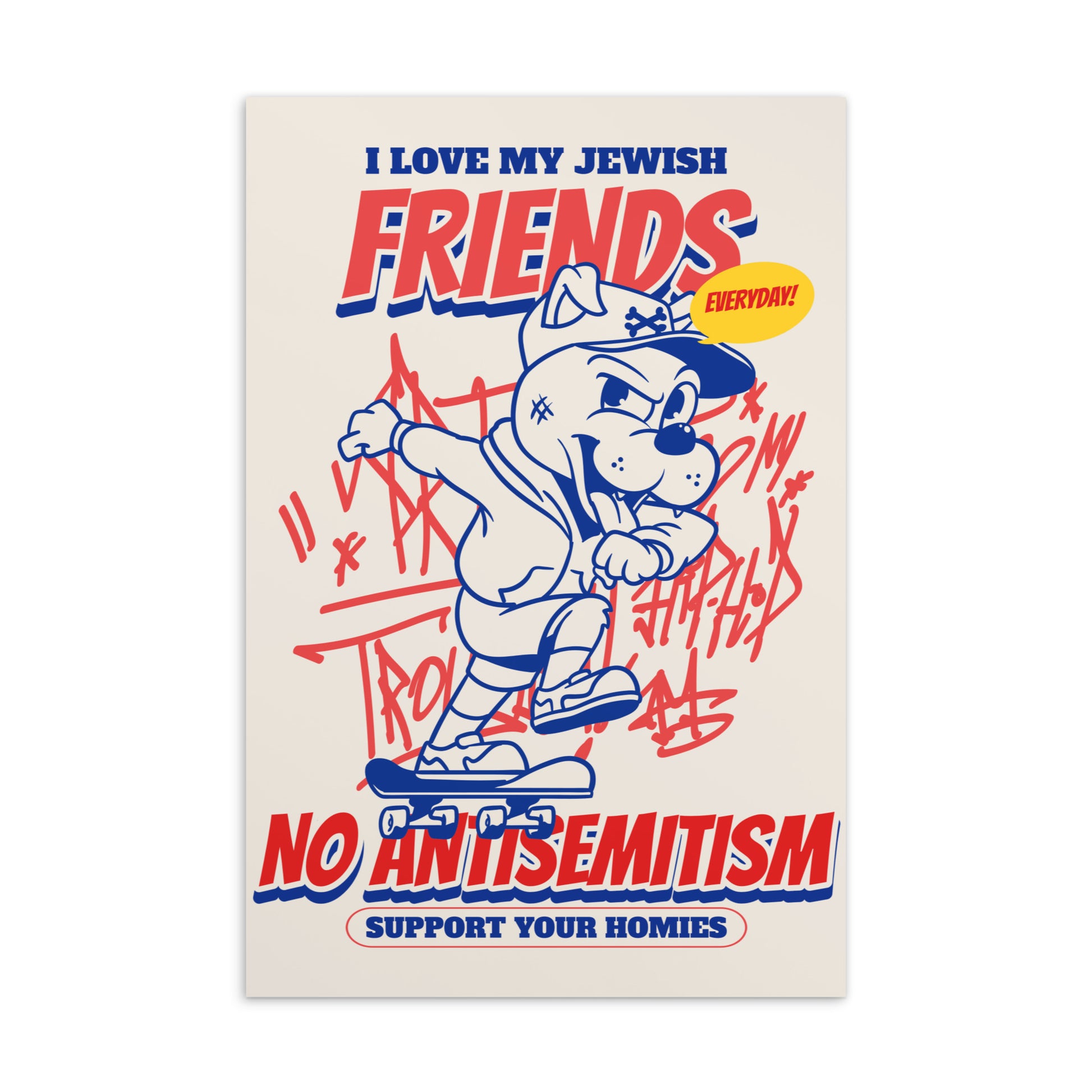 Streetart Graffiti Cartoon | Antisemitism | Standard Postcard