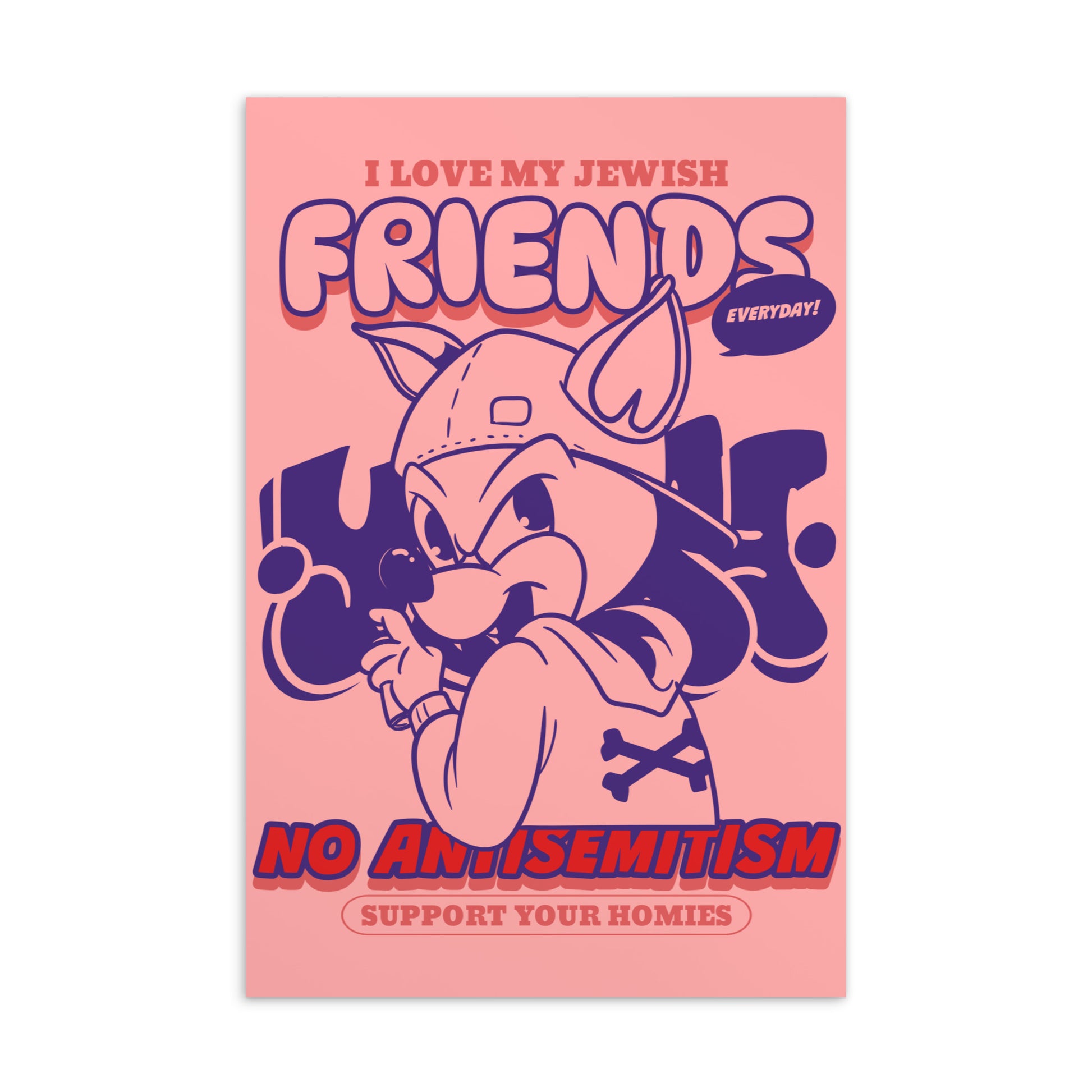 Streetart Graffiti Cartoon | Antisemitism | Standard Postcard