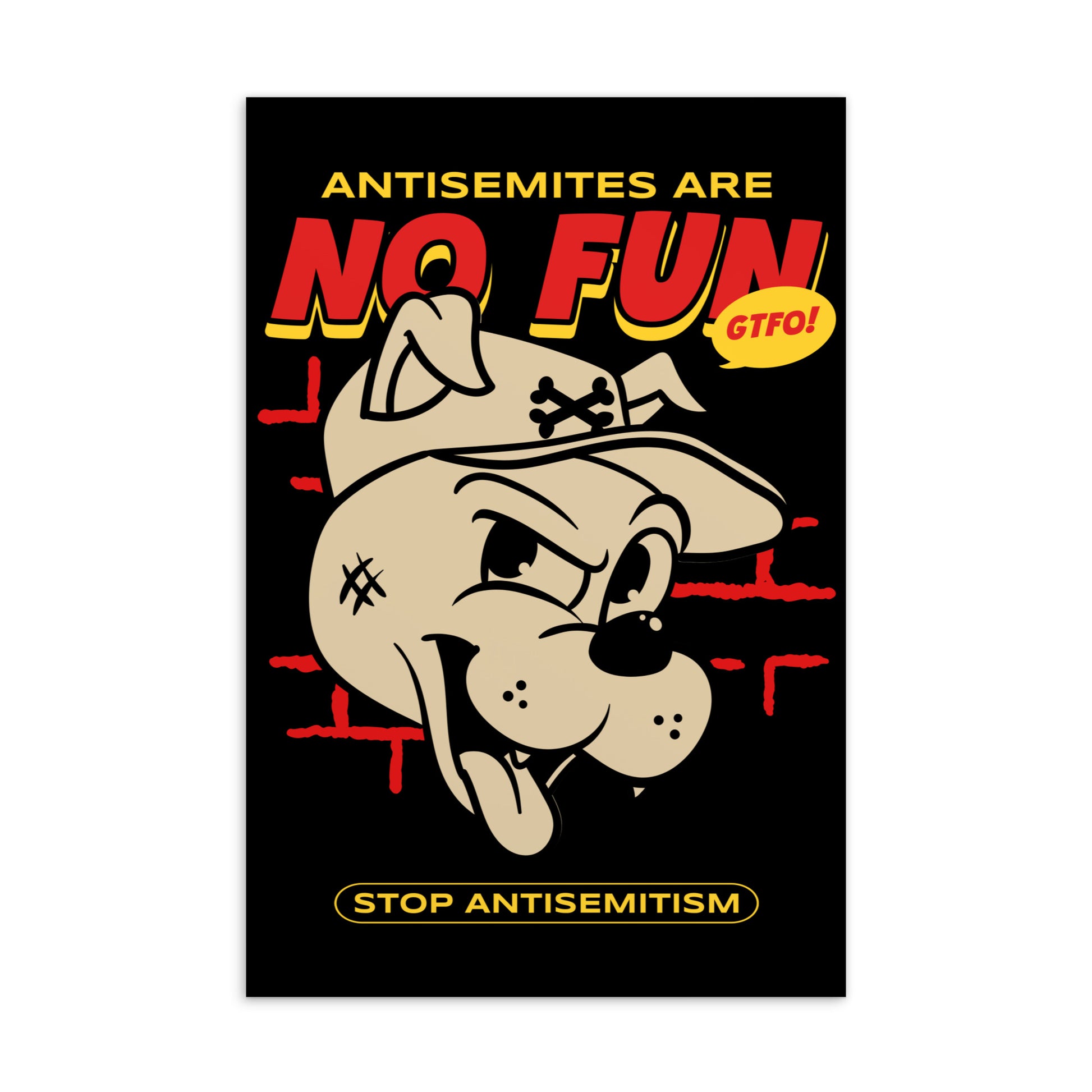 Streetart Graffiti Cartoon | Antisemitism | Standard Postcard