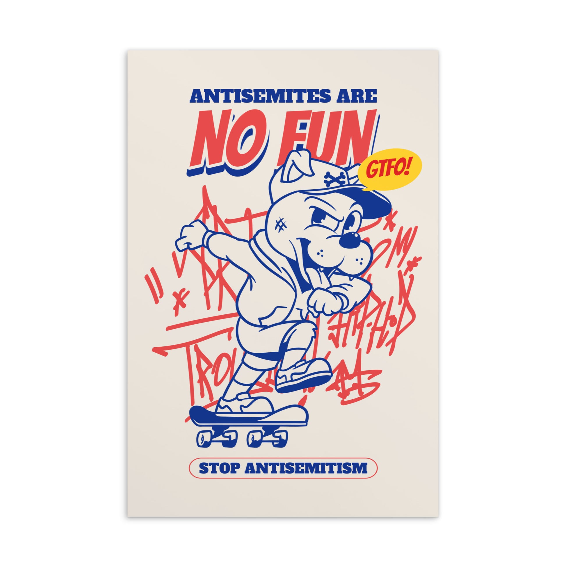 Streetart Graffiti Cartoon | Antisemitism | Standard Postcard