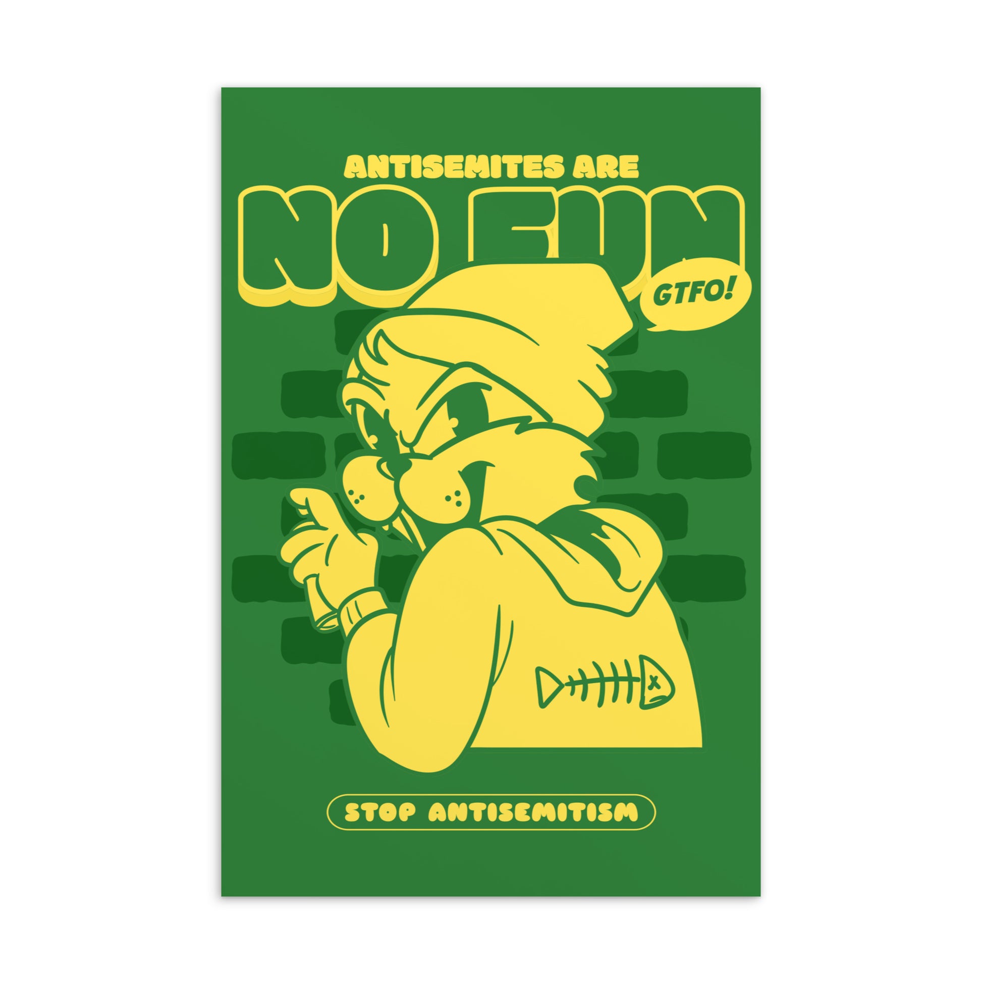 Streetart Graffiti Cartoon | Antisemitism | Standard Postcard