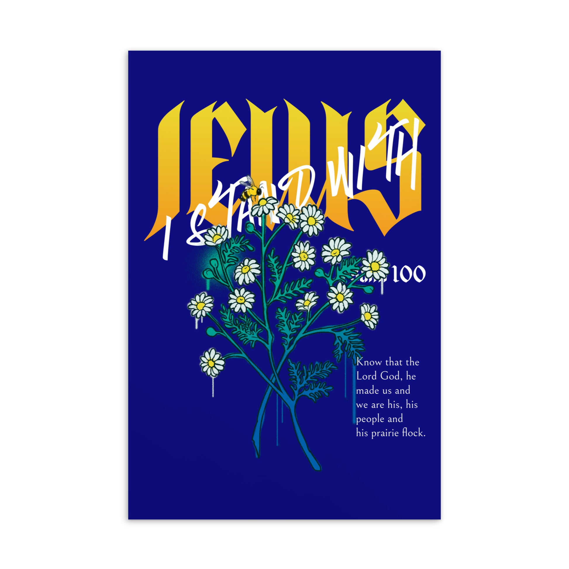 I Stand With Jews | Flower Christian Bible Verse | Standard Postcard