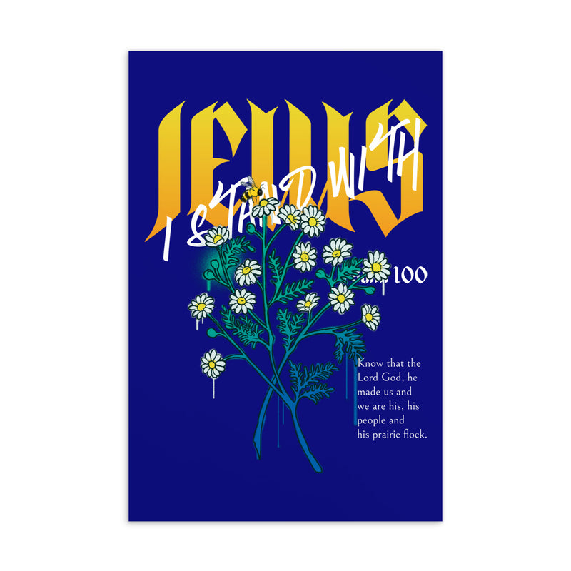 I Stand With Jews | Flower Christian Bible Verse | Standard Postcard