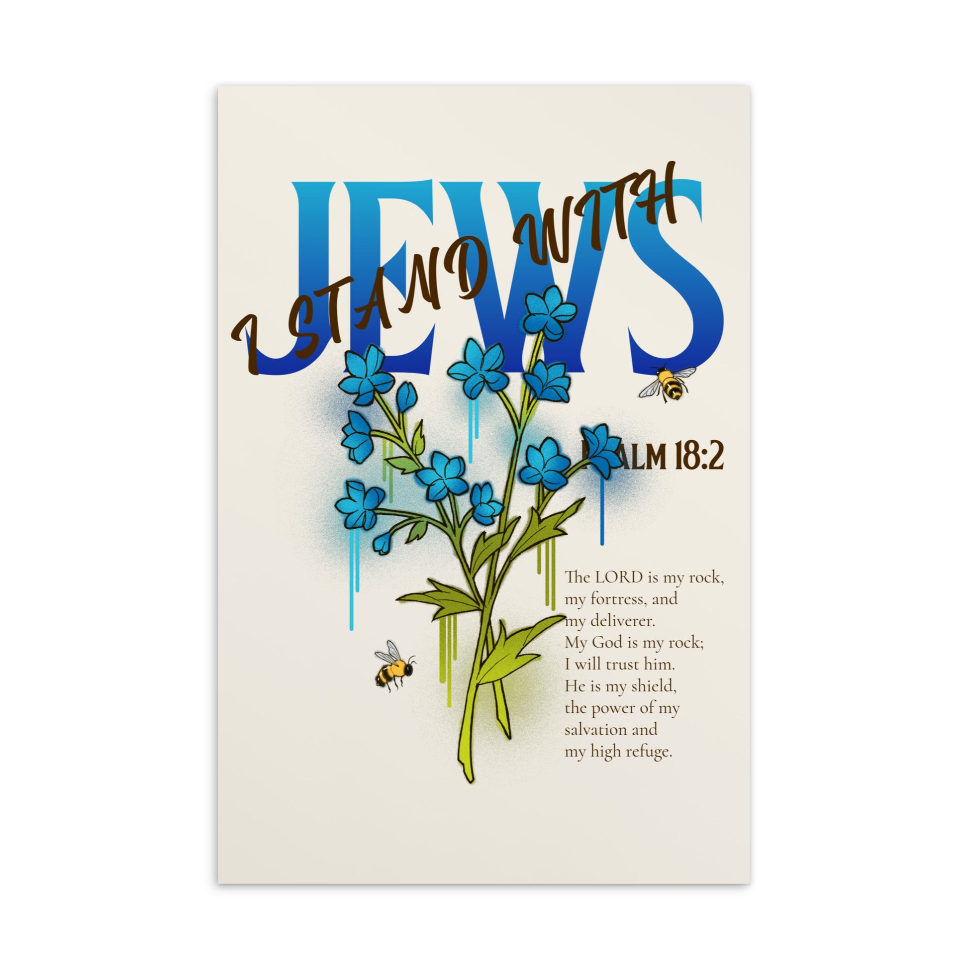 I Stand With Jews | Flower Christian Bible Verse | Standard Postcard