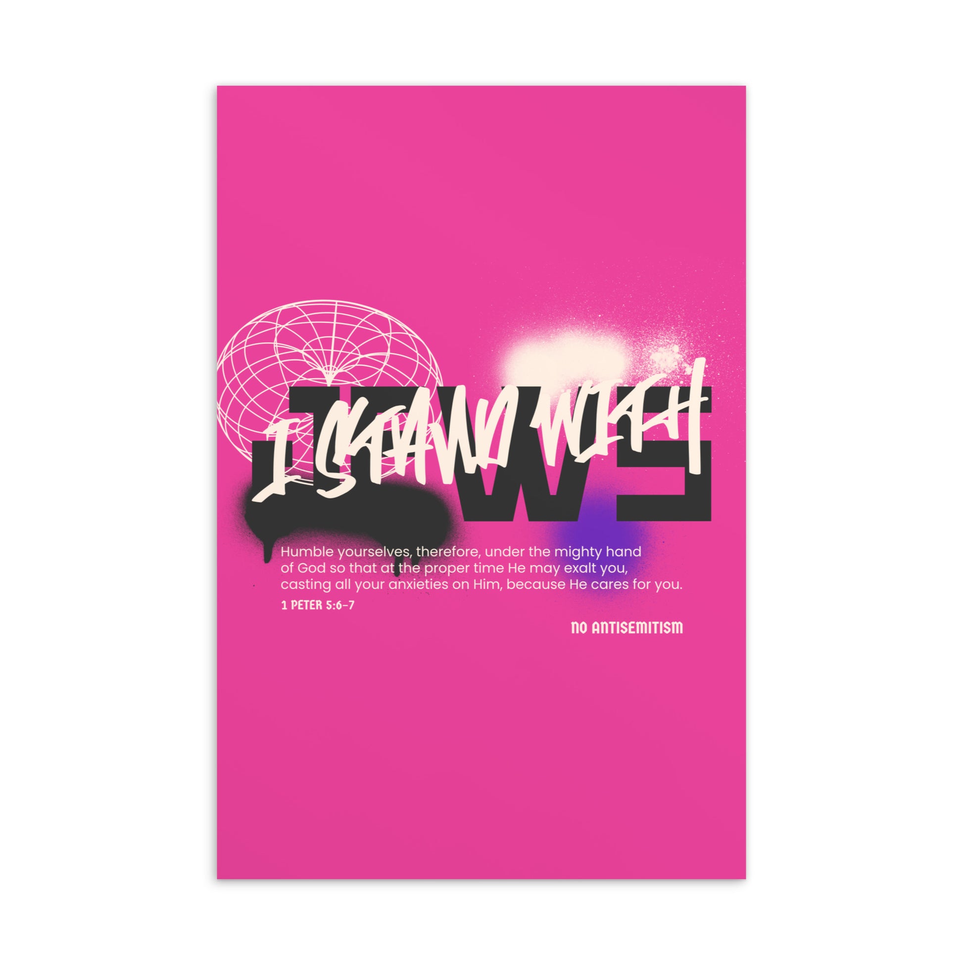 I Stand With Jews Graffiti Bible Verse | Standard Postcard
