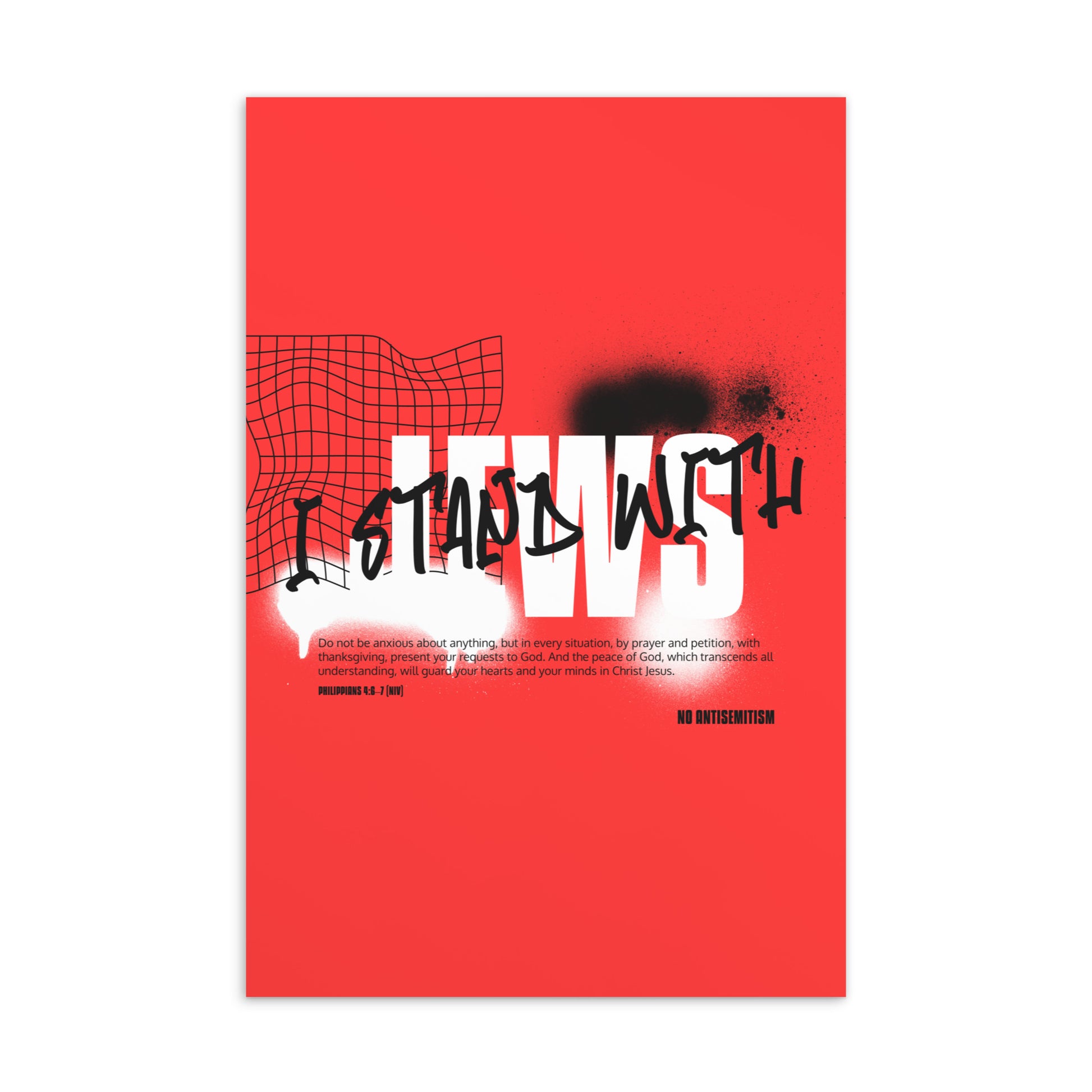 I Stand With Jews Graffiti Bible Verse | Standard Postcard