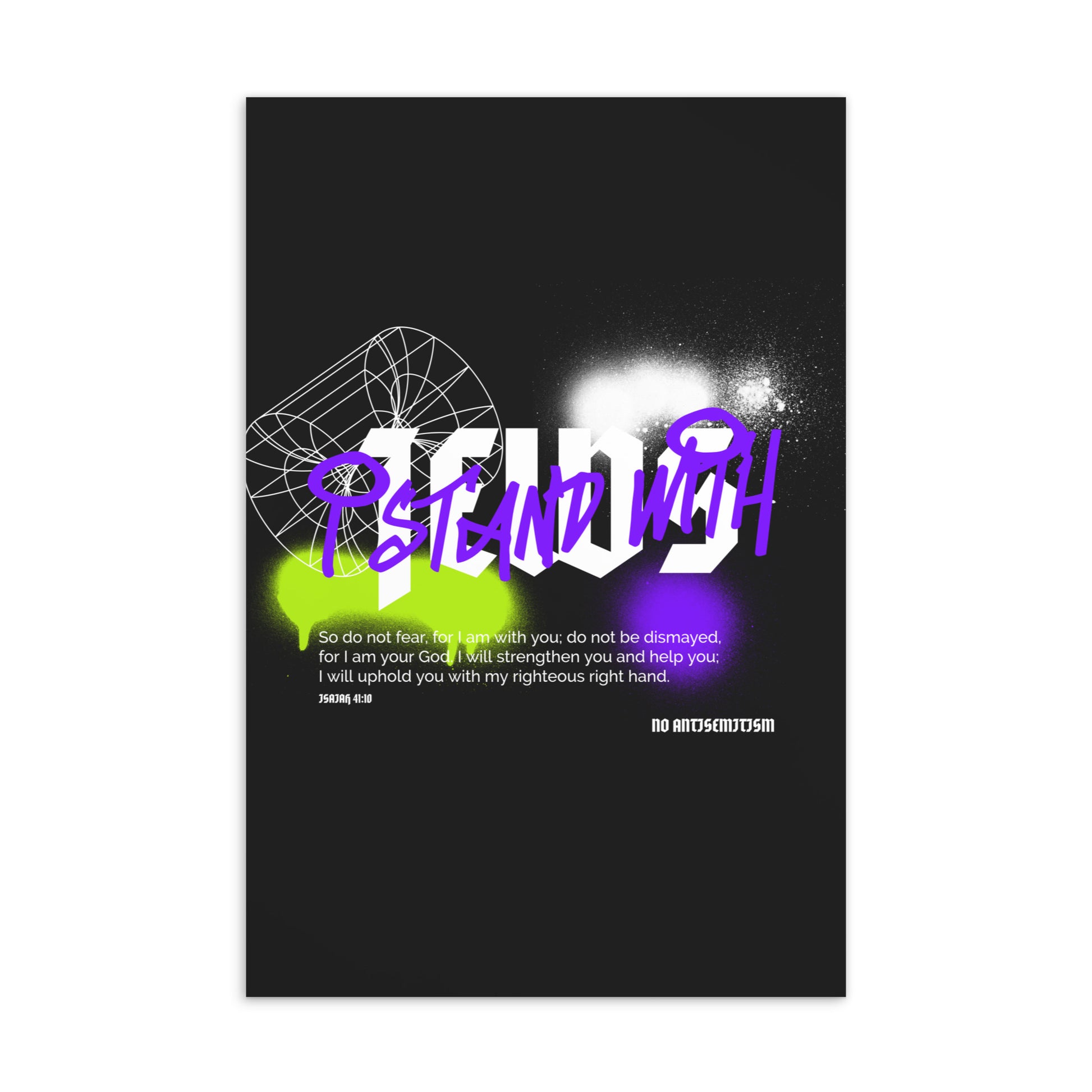 I Stand With Jews Graffiti Bible Verse | Standard Postcard