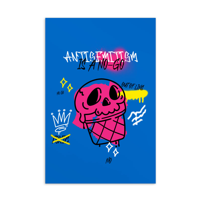 No Go Graffiti Doodle | Antisemitism | Standard Postcard