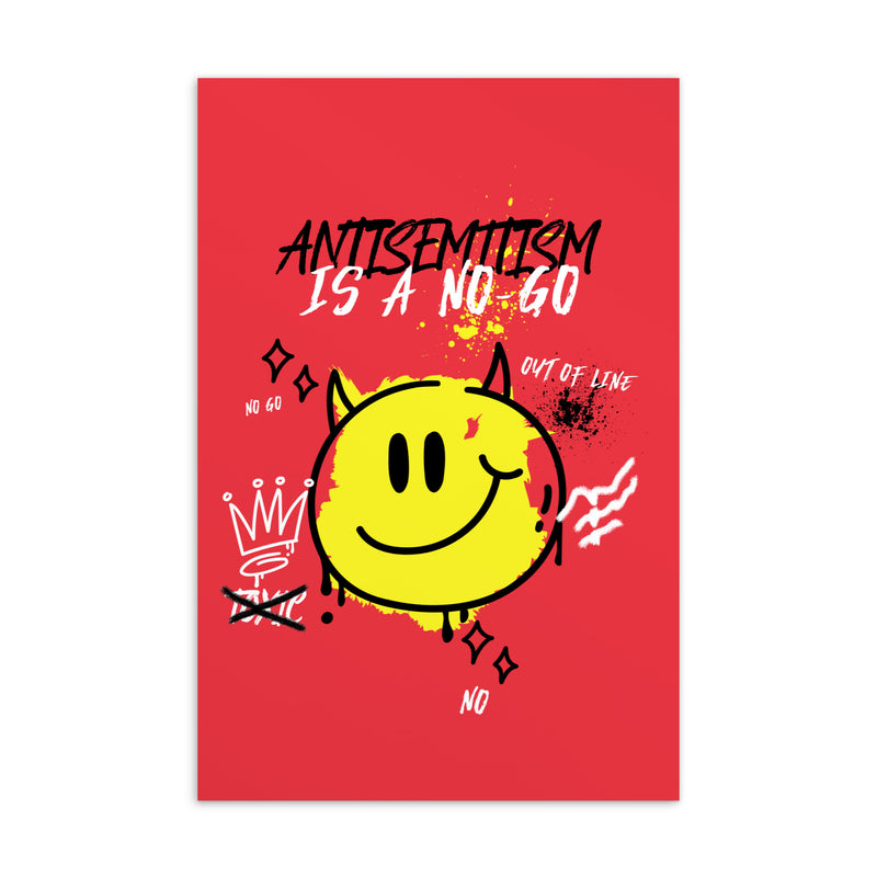 No Go Graffiti Doodle | Antisemitism | Standard Postcard