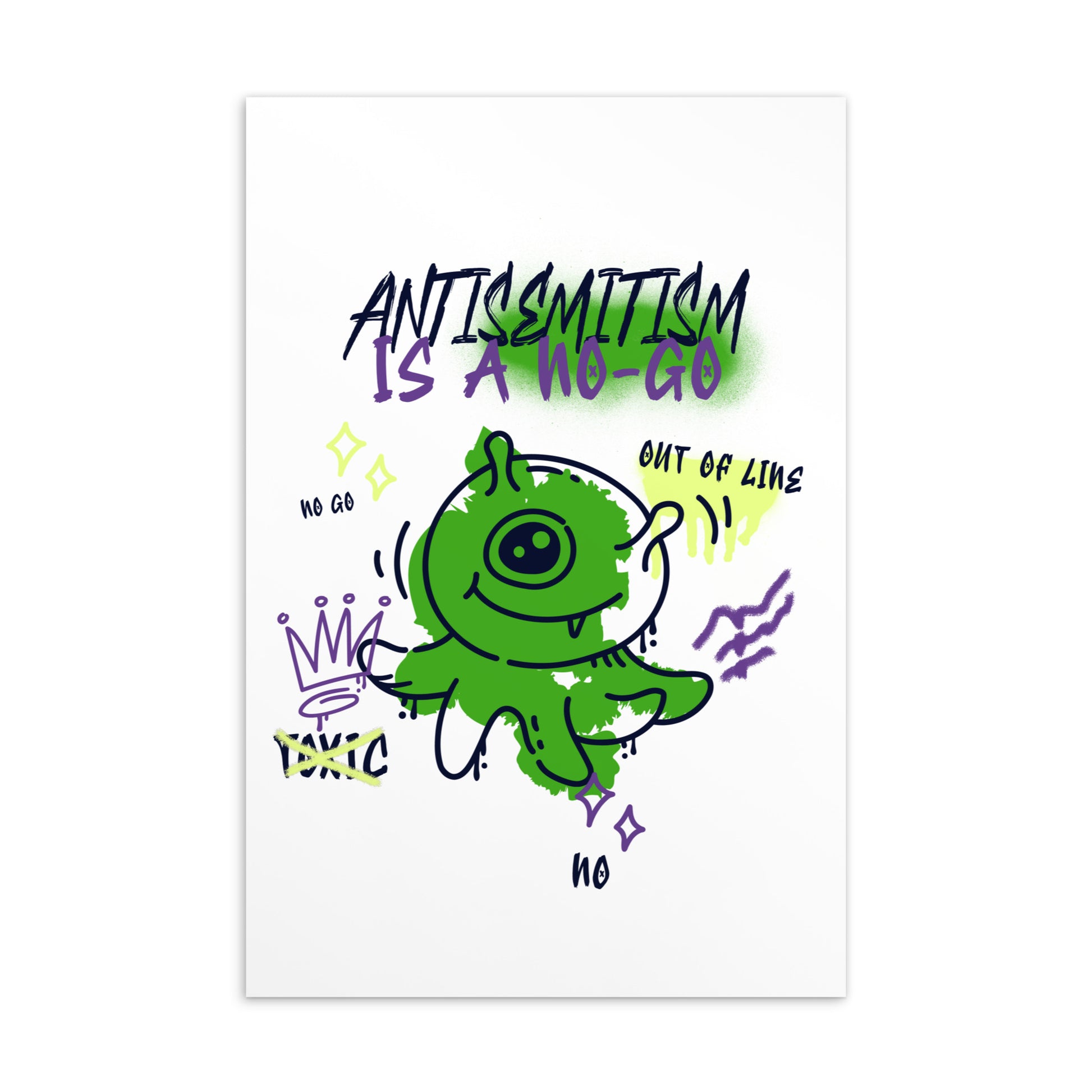 No Go Graffiti Doodle | Antisemitism | Standard Postcard