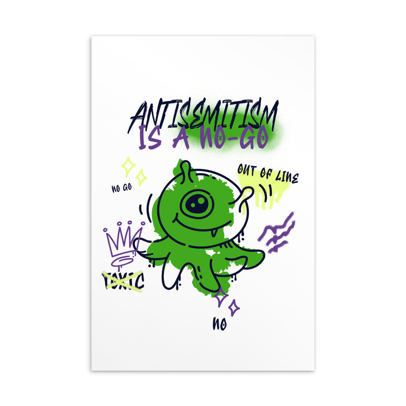 No Go Graffiti Doodle | Antisemitism | Standard Postcard