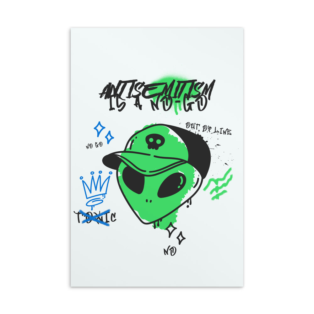No Go Graffiti Doodle | Antisemitism | Standard Postcard