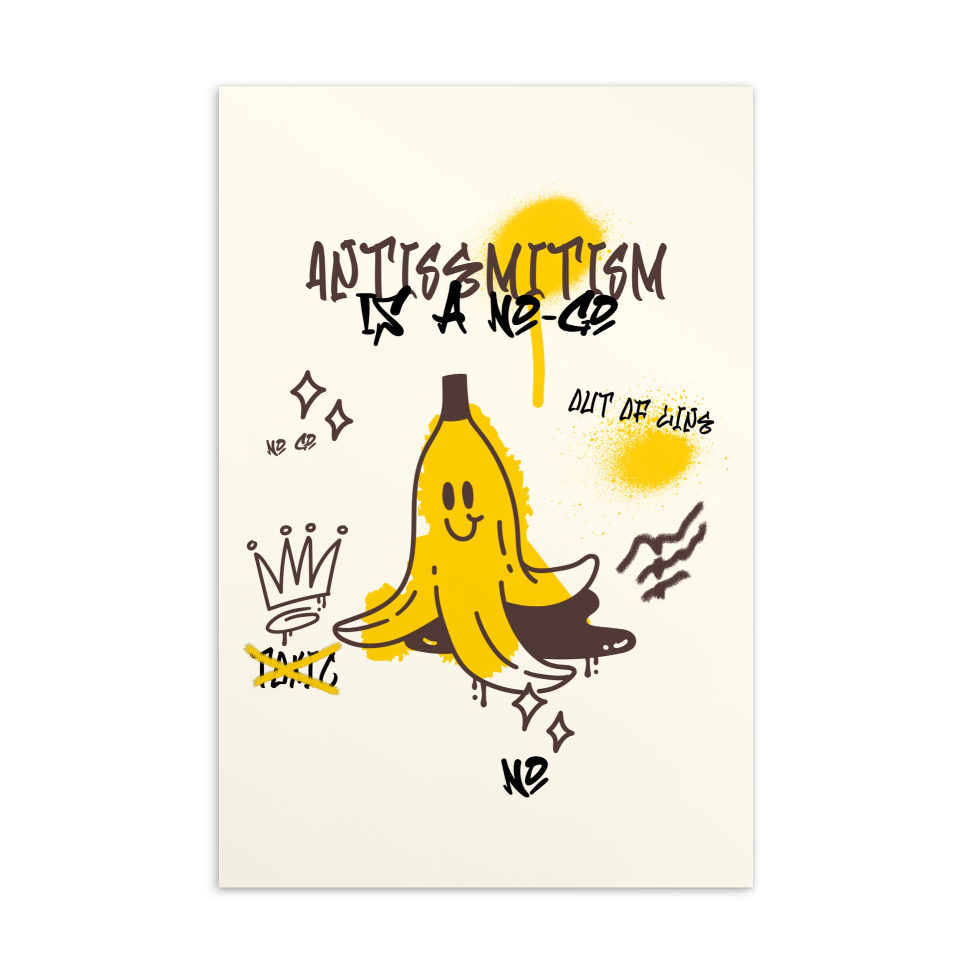 No Go Graffiti Doodle | Antisemitism | Standard Postcard