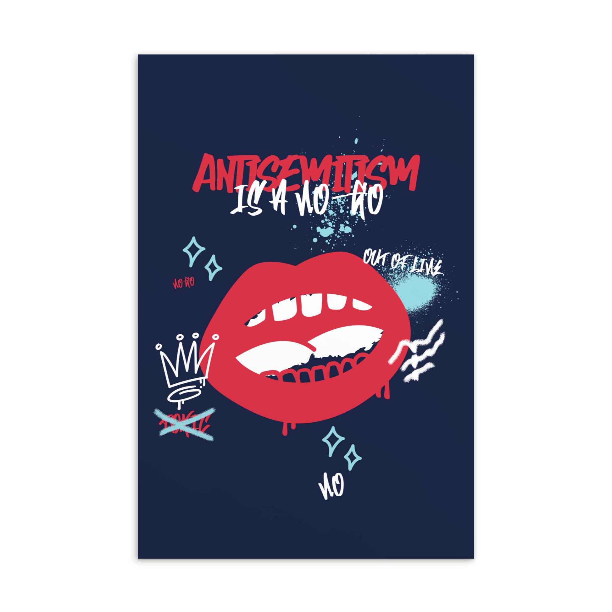 No Go Graffiti Doodle | Antisemitism | Standard Postcard