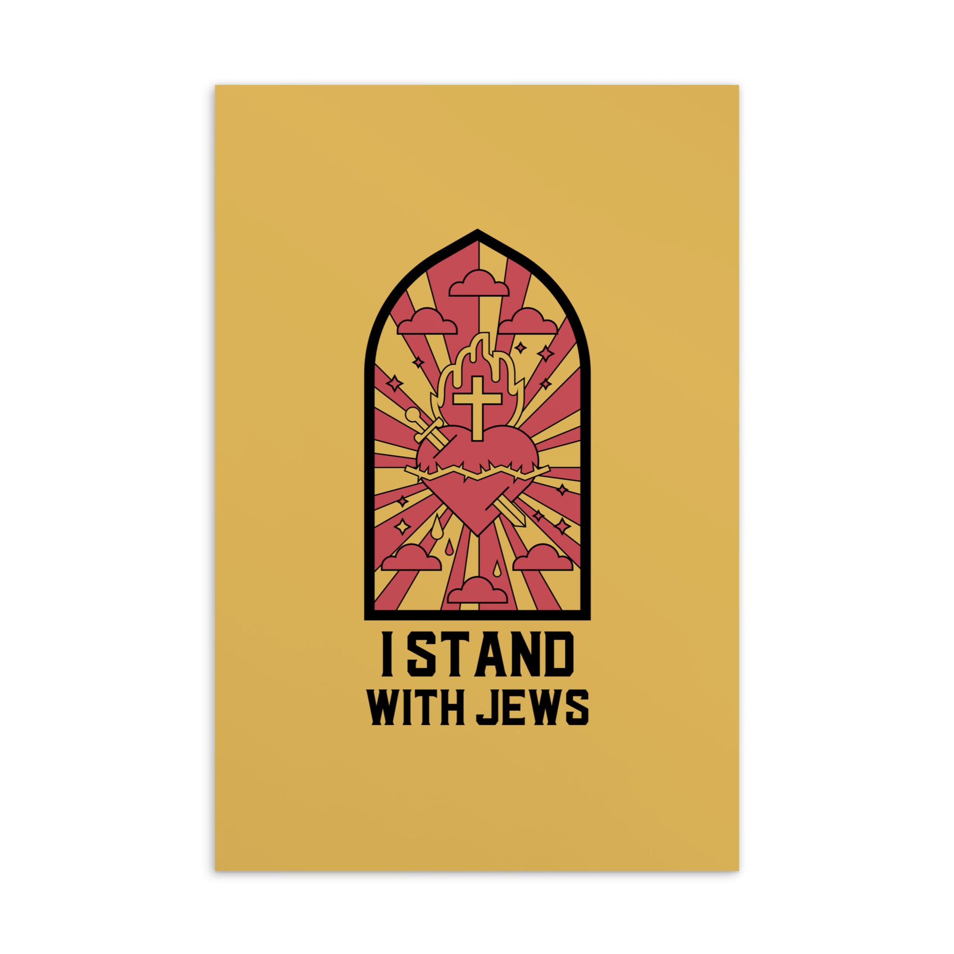 I stand With Jews | Christian | Stained Glass | Standard Postcard
