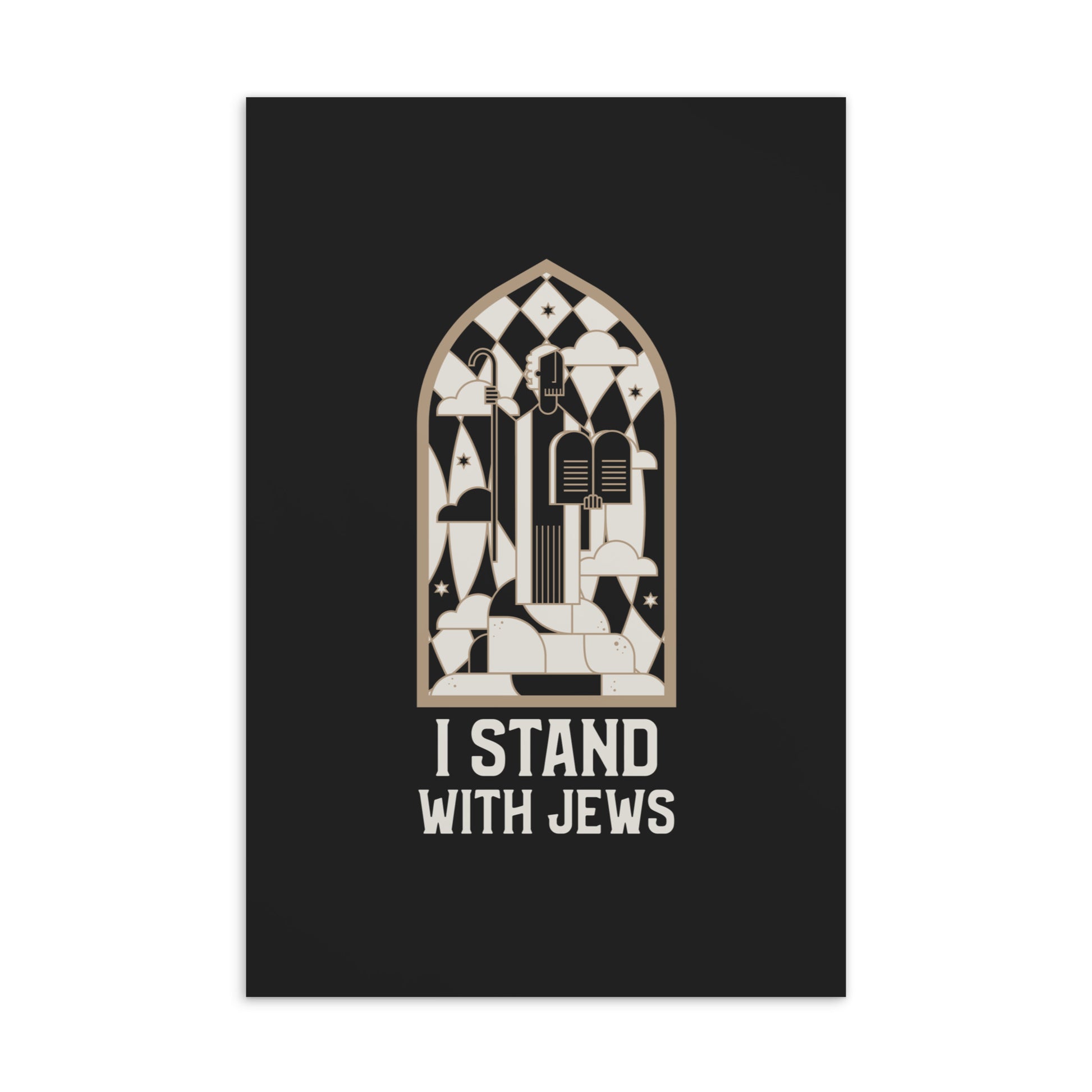 I stand With Jews | Christian | Stained Glass | Standard Postcard