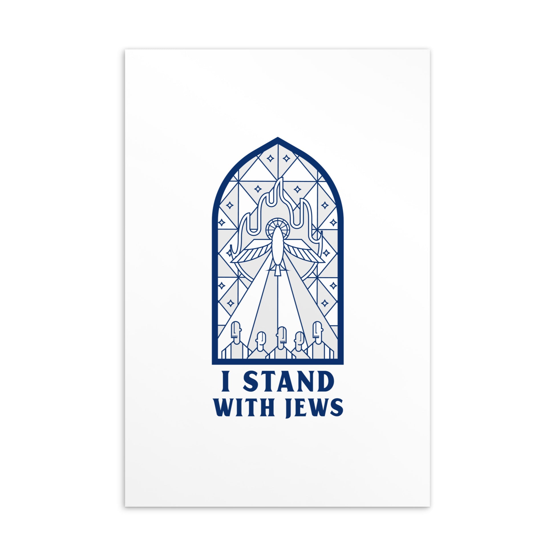 I stand With Jews | Christian | Stained Glass | Standard Postcard
