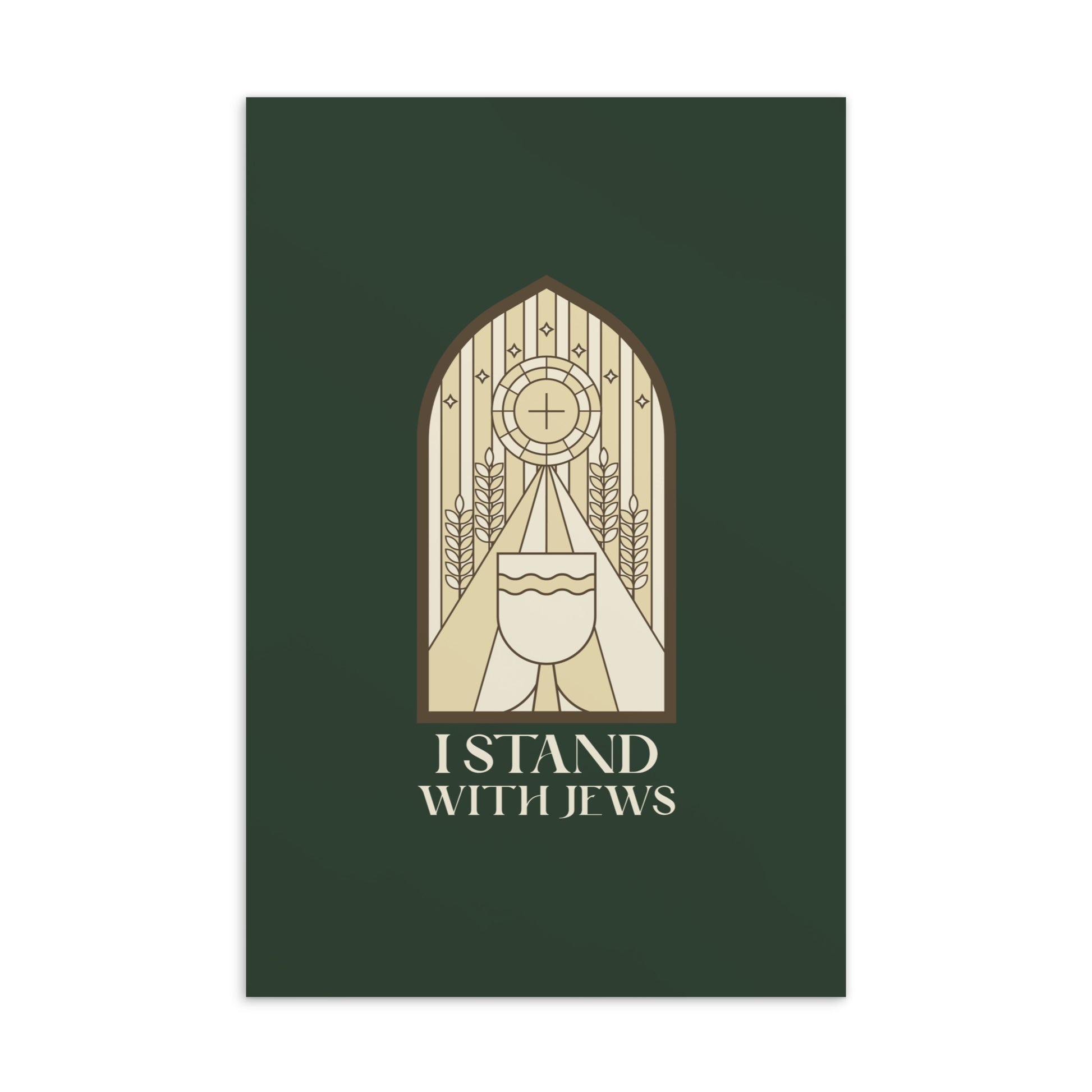 I stand With Jews | Christian | Stained Glass | Standard Postcard