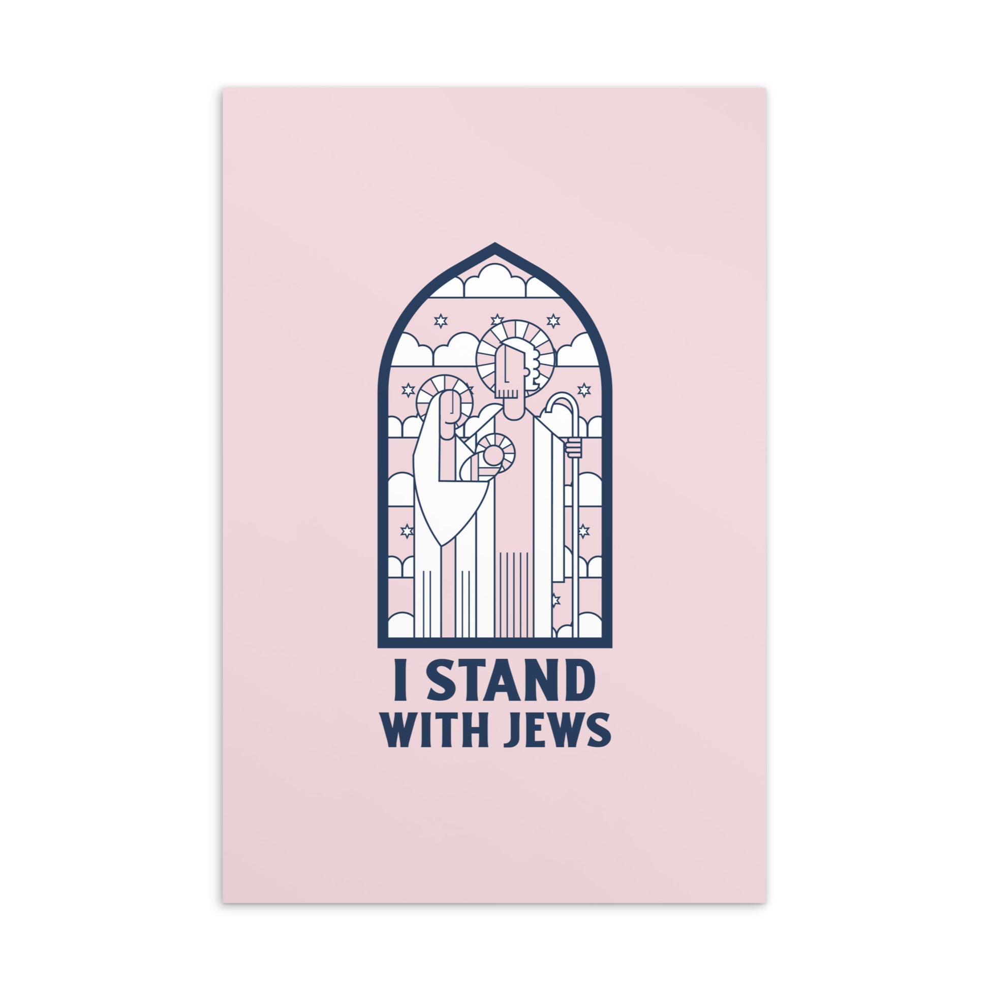 I stand With Jews | Christian | Stained Glass | Standard Postcard